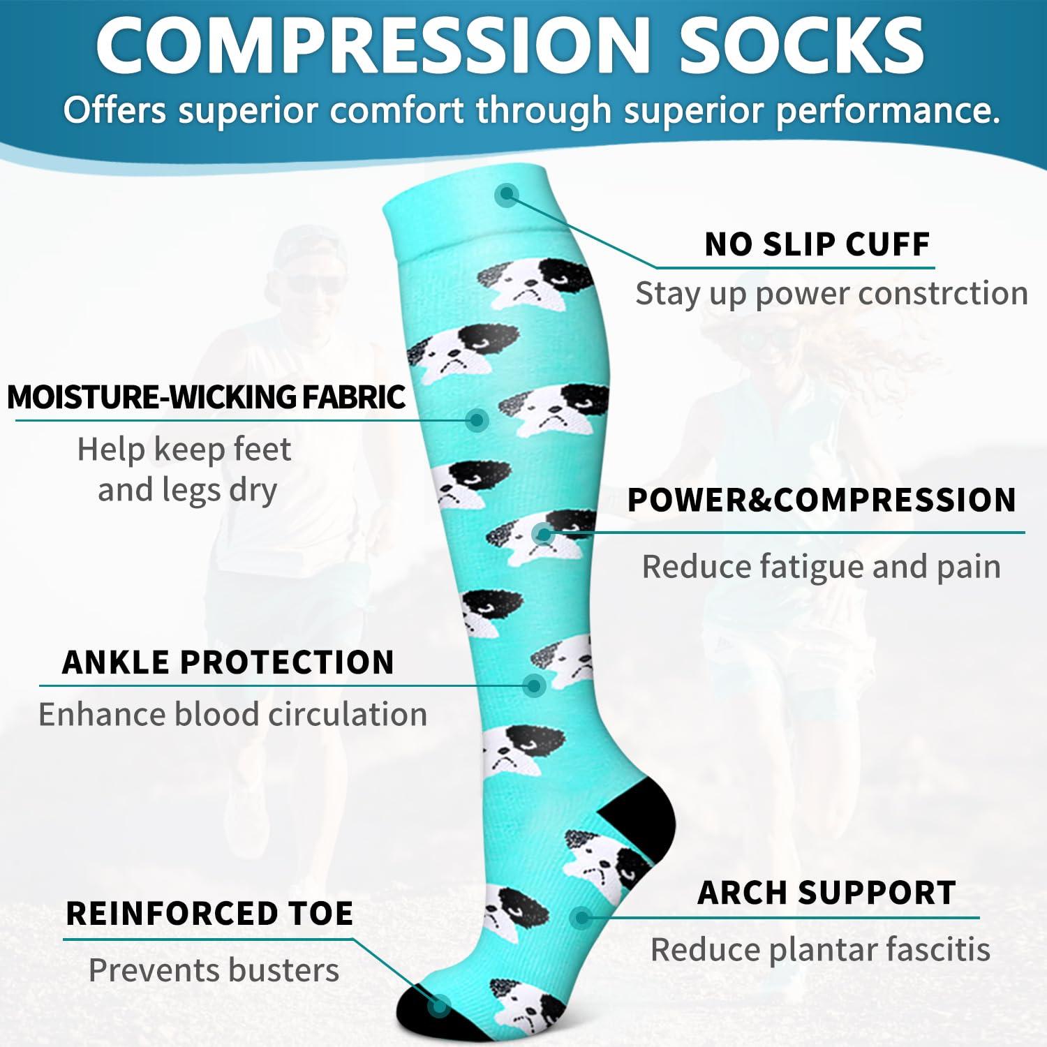 Bluemaple 6 Pack Copper Compression Socks for Women and Men Circulation-Best Support for Medical, Running,Nursing,Athletic - Image 5