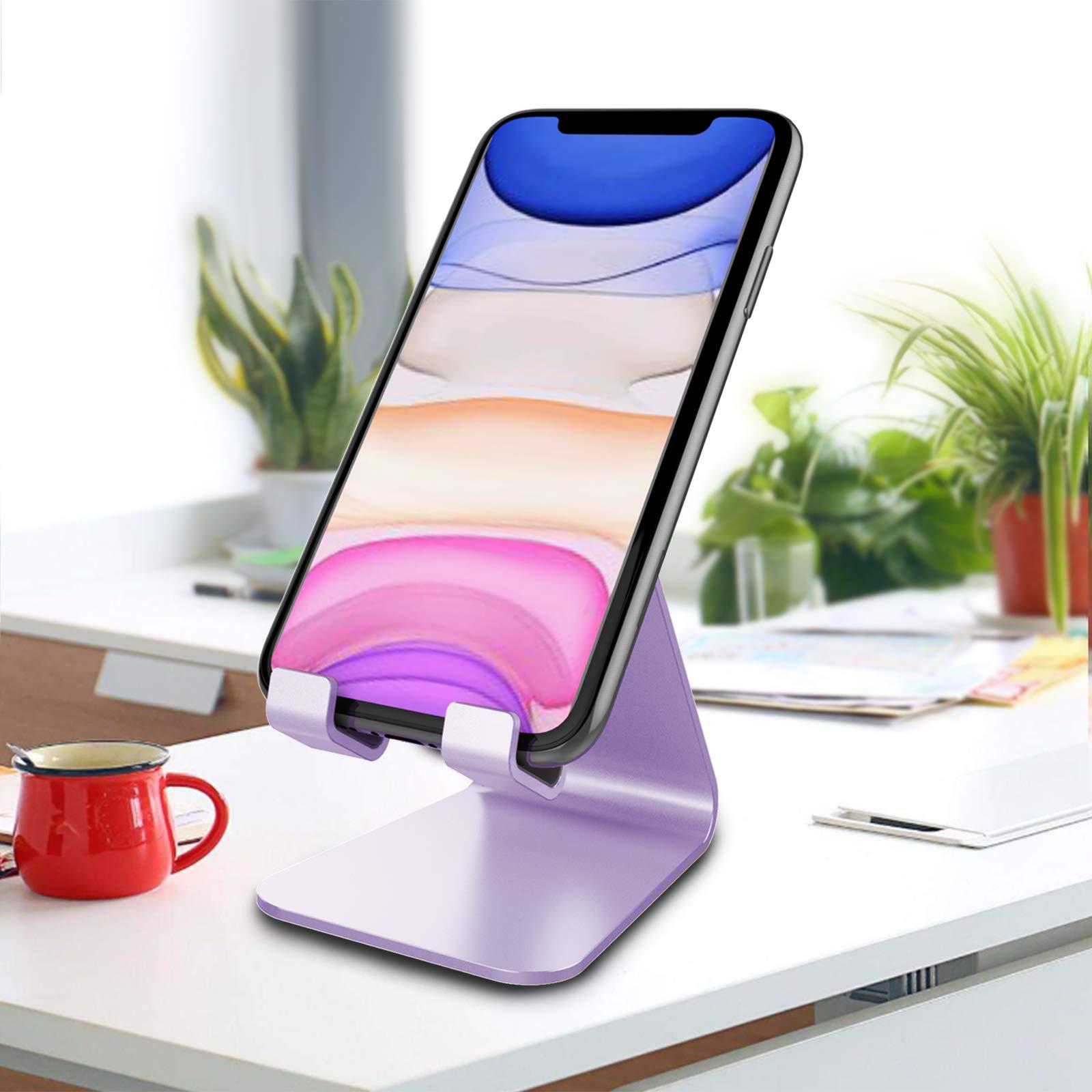 CreaDream Cell Phone Stand, Cradle, Holder,Aluminum Desktop Stand Compatible with Switch, All Smart Phone, iPhone 11 Pro Xs Max Xr X Se 8 7 6 6s Plus SE 5 5s-Purple - Image 3