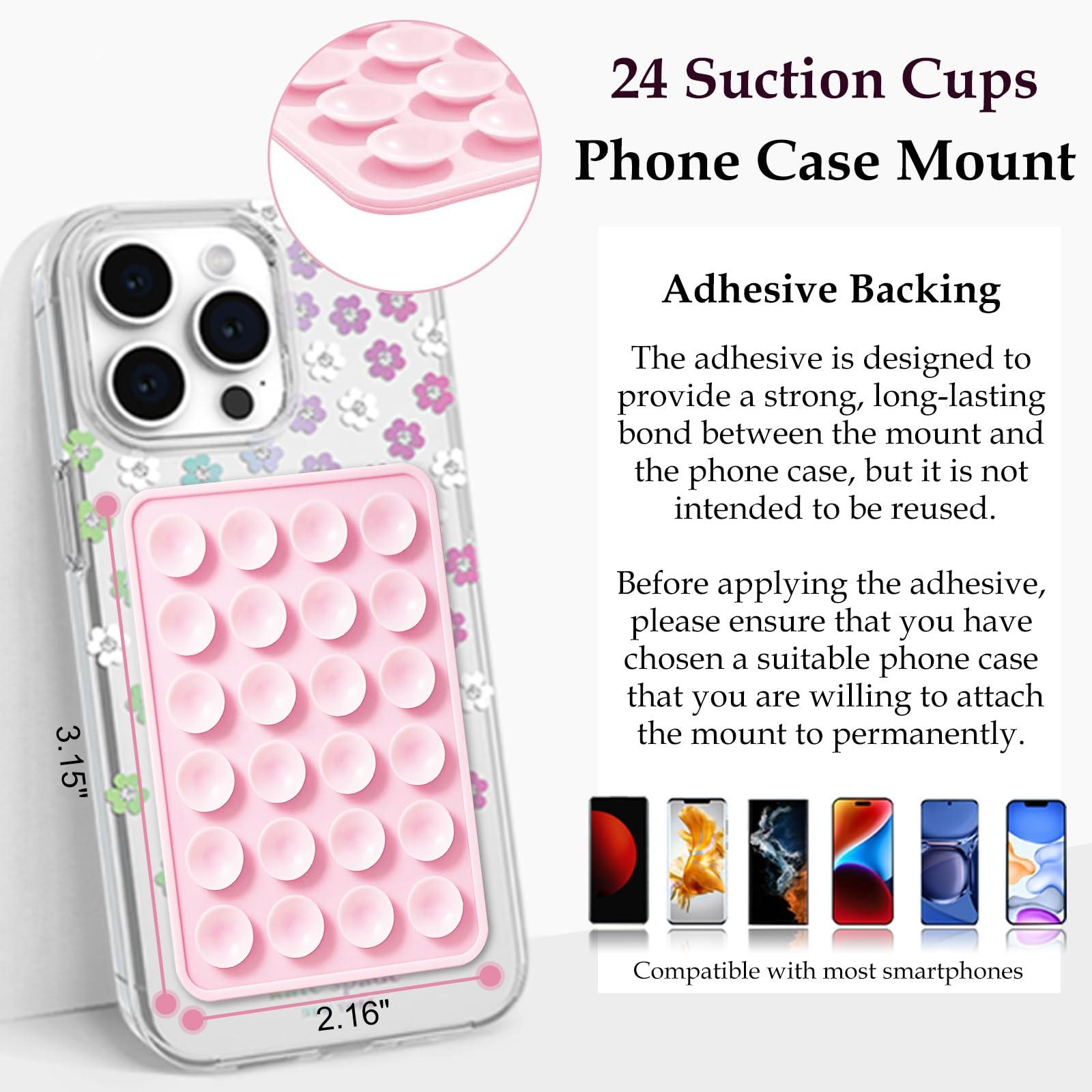 LvShuLiangPin Silicone Suction Phone Case Mount, Silicon Adhesive Phone Accessory for Smartphones, Hands-Free Mirror Shower Phone Holder for Selfies, Tiktok Videos (Rose) - Image 6