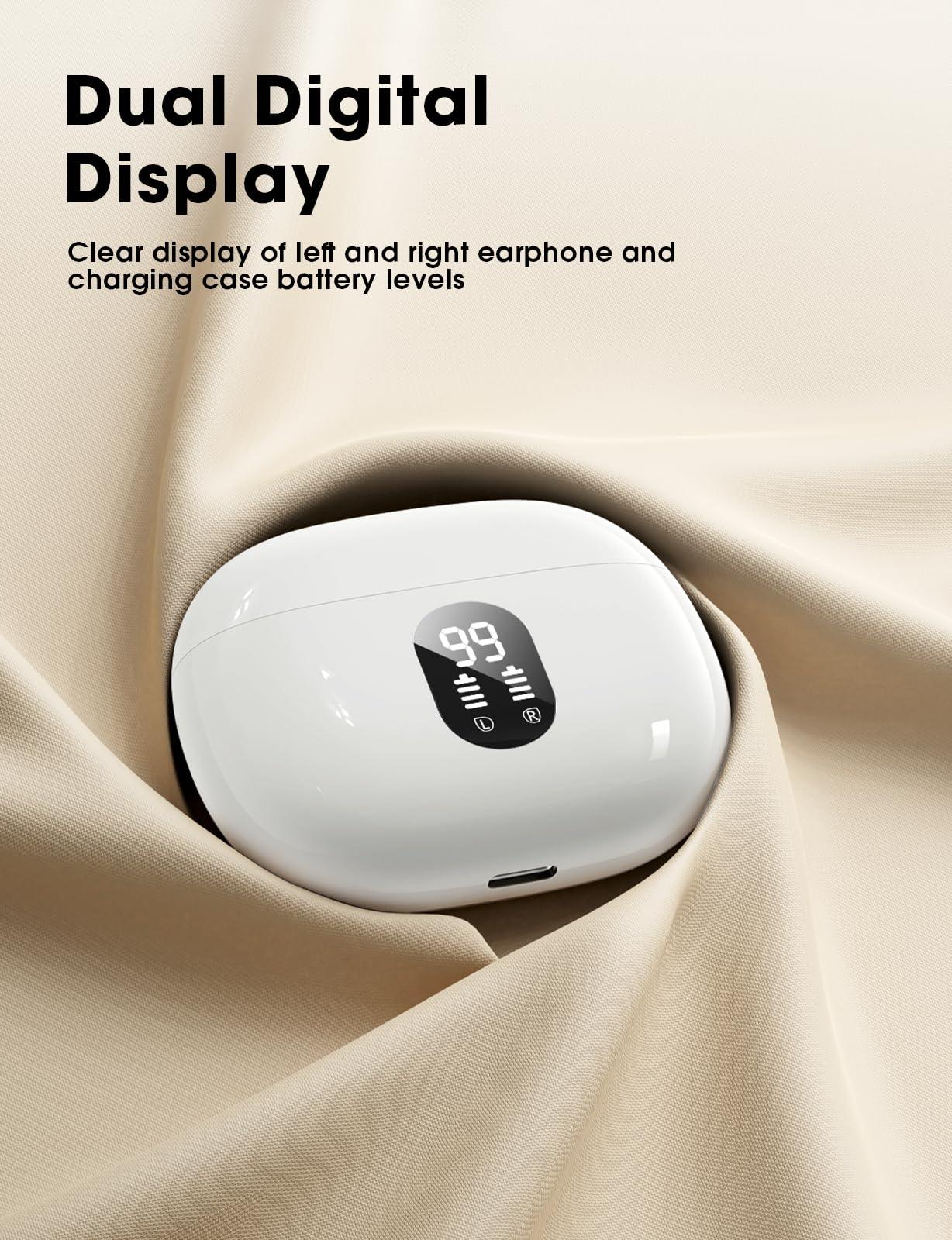 ZZU Wireless Earbuds, 2025 Ear Buds with Big Bass Stereo Sound, Lightweight Bluetooth Earbuds with 48 Hours Playtime, in-Ear Fit Earphones, IPX7, Hands-Free Calls with AI for iPhone, Android, Pad - Image 6
