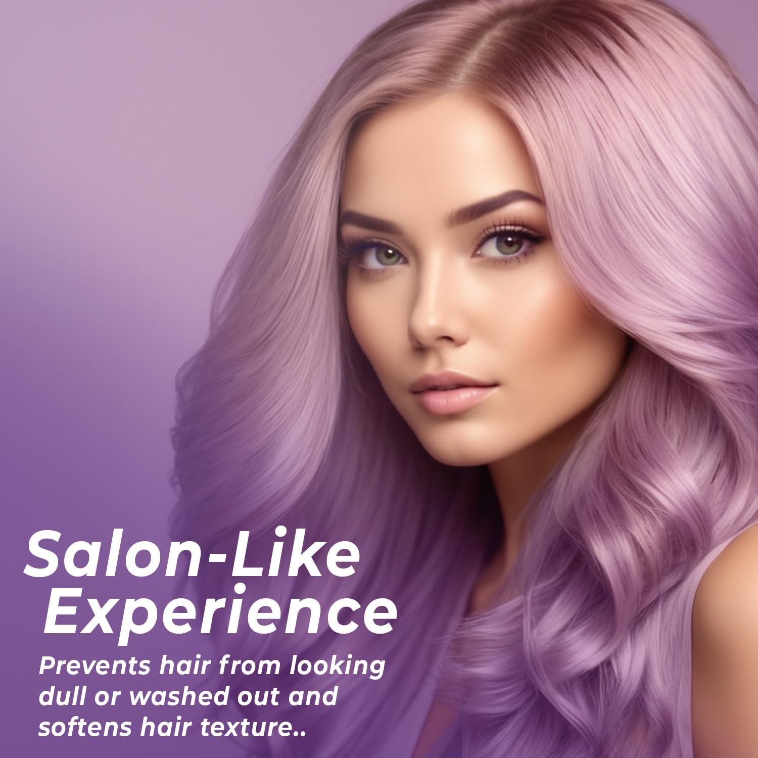 INFINA ESSENTIALS Purple Shampoo and Conditioner Set - Sulfate Free, Enriched with Coconut Oil & Aloe Vera, Ideal for Blonde, Gray, Brassy & Color Treated Hair, Nourishes & Hydrates - 16 fl oz each - Image 7