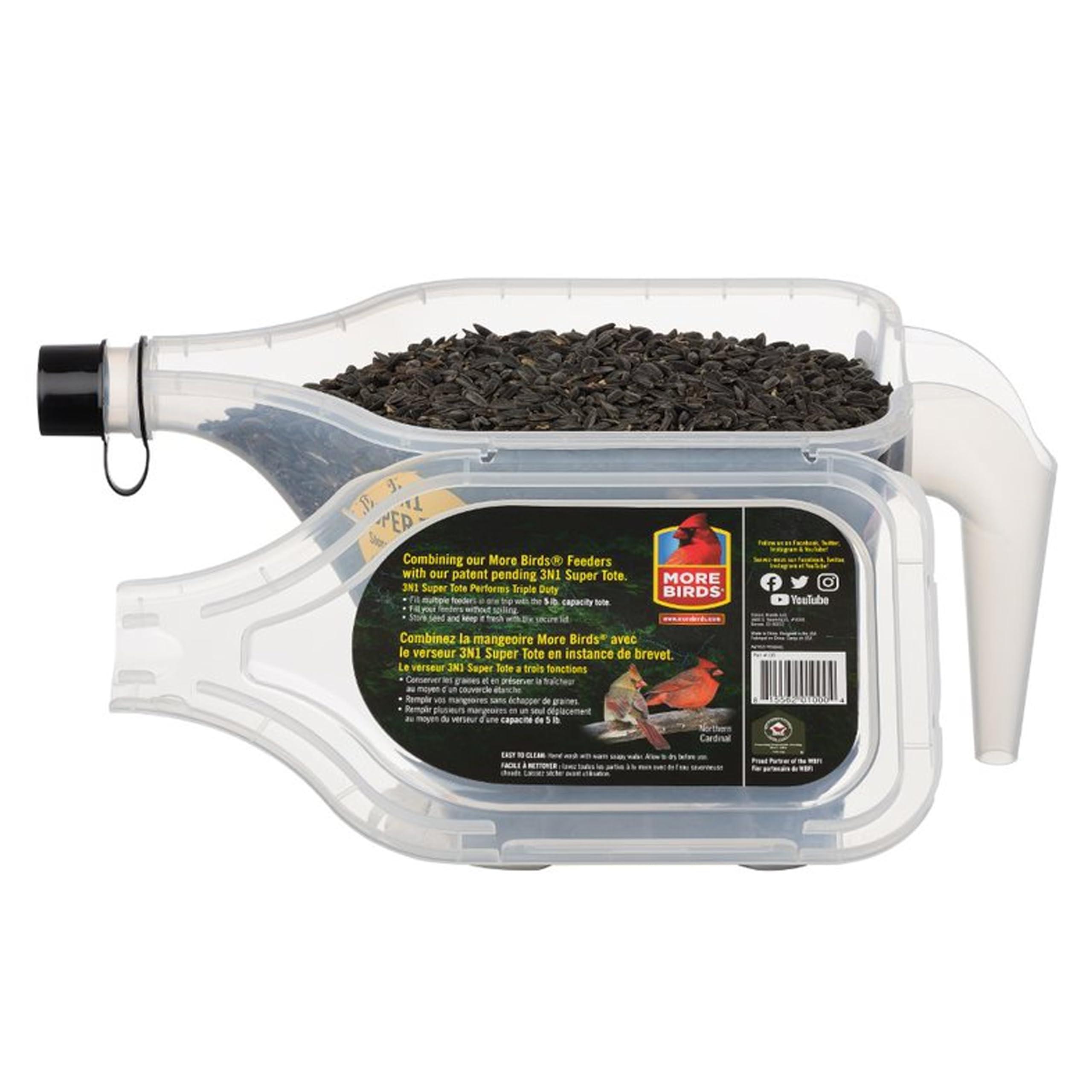 More Birds 3N1 Bird Seed Super Tote and Storage, 5 lb Seed Capacity - Image 5