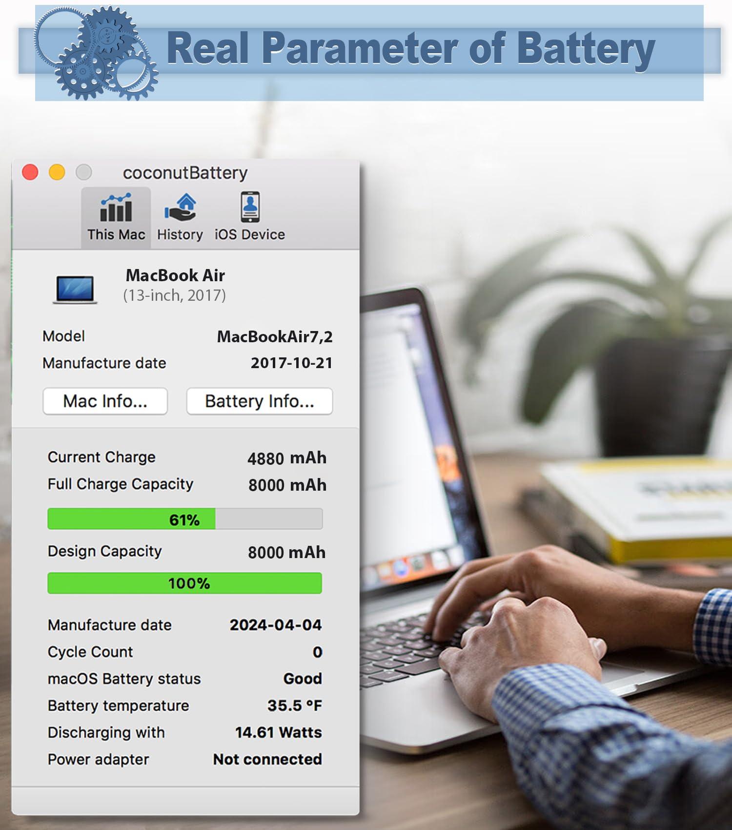 pengguo Battery for MacBook Air 13 Inch A1466 (Mid 2012, Mid 2013, Early 2014, Early 2015, 2017) A1369 (Late 2010, Mid 2011) Replacement Battery Model A1496 A1377 A1405 (Higher Capacity) - Image 5