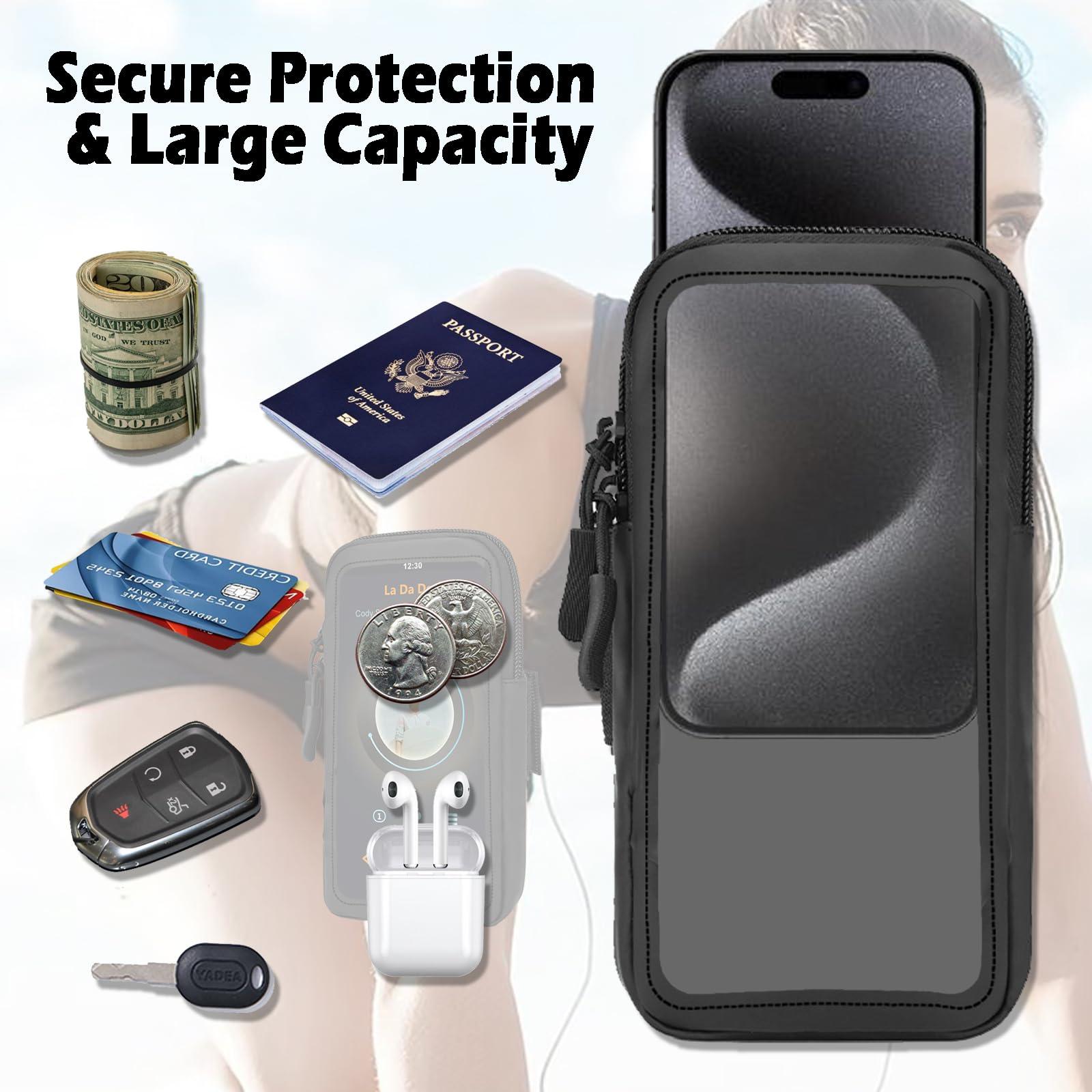 Phone Holder for Running, Walking, and Workout - Adjustable Arm Band Armband for iPhone and Cell Phones - Clear Crossbody Phone Pouch Purse with Strap for Women Men - Image 3