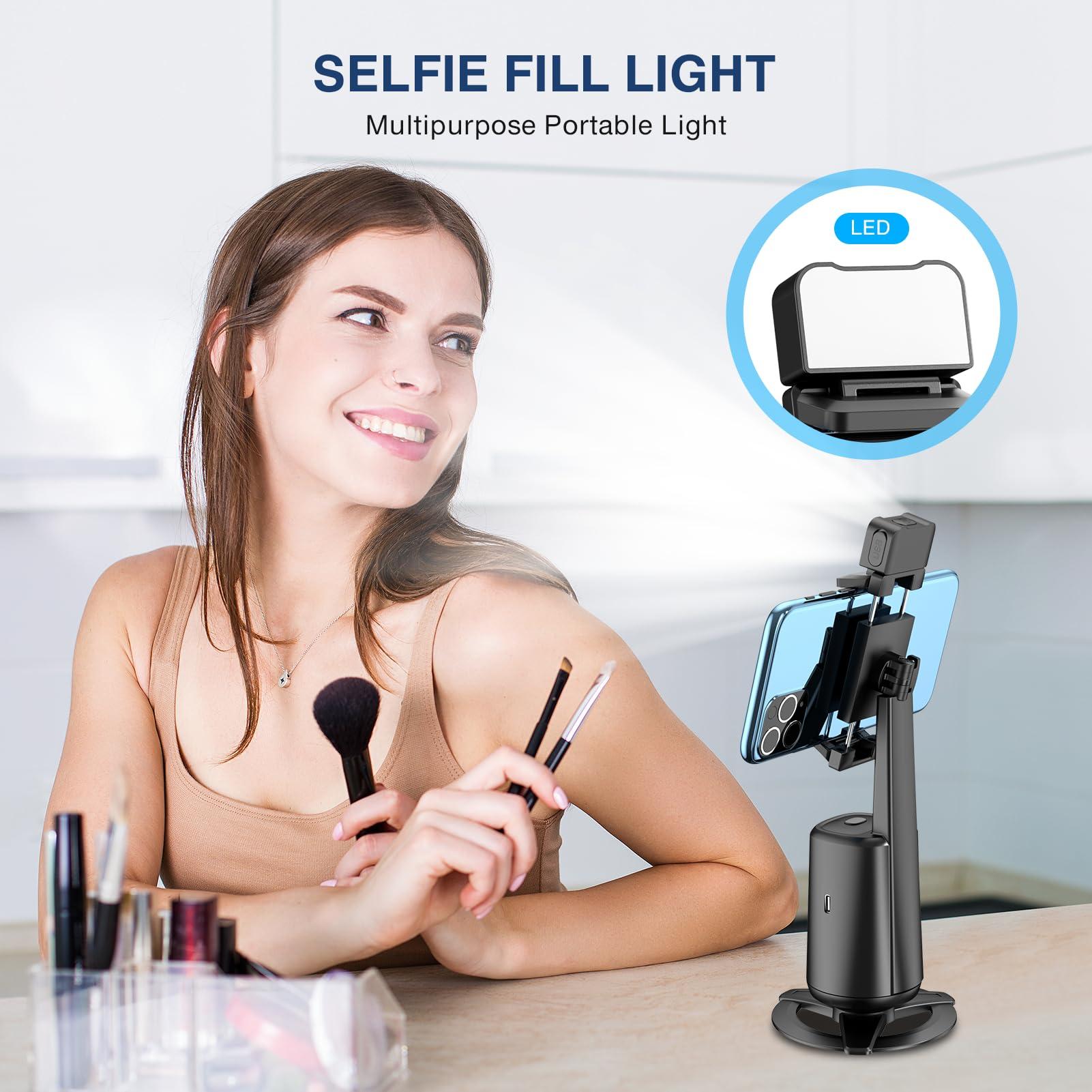 Auto Face Tracking Tripod 360° Rotating Cell Phone Photo and Video Kits Stand, No App, Camera Stand with Remote and Gesture Control, Rechargeable Smart Shooting Stand for Live Recording Tiktok（Black） - Image 7