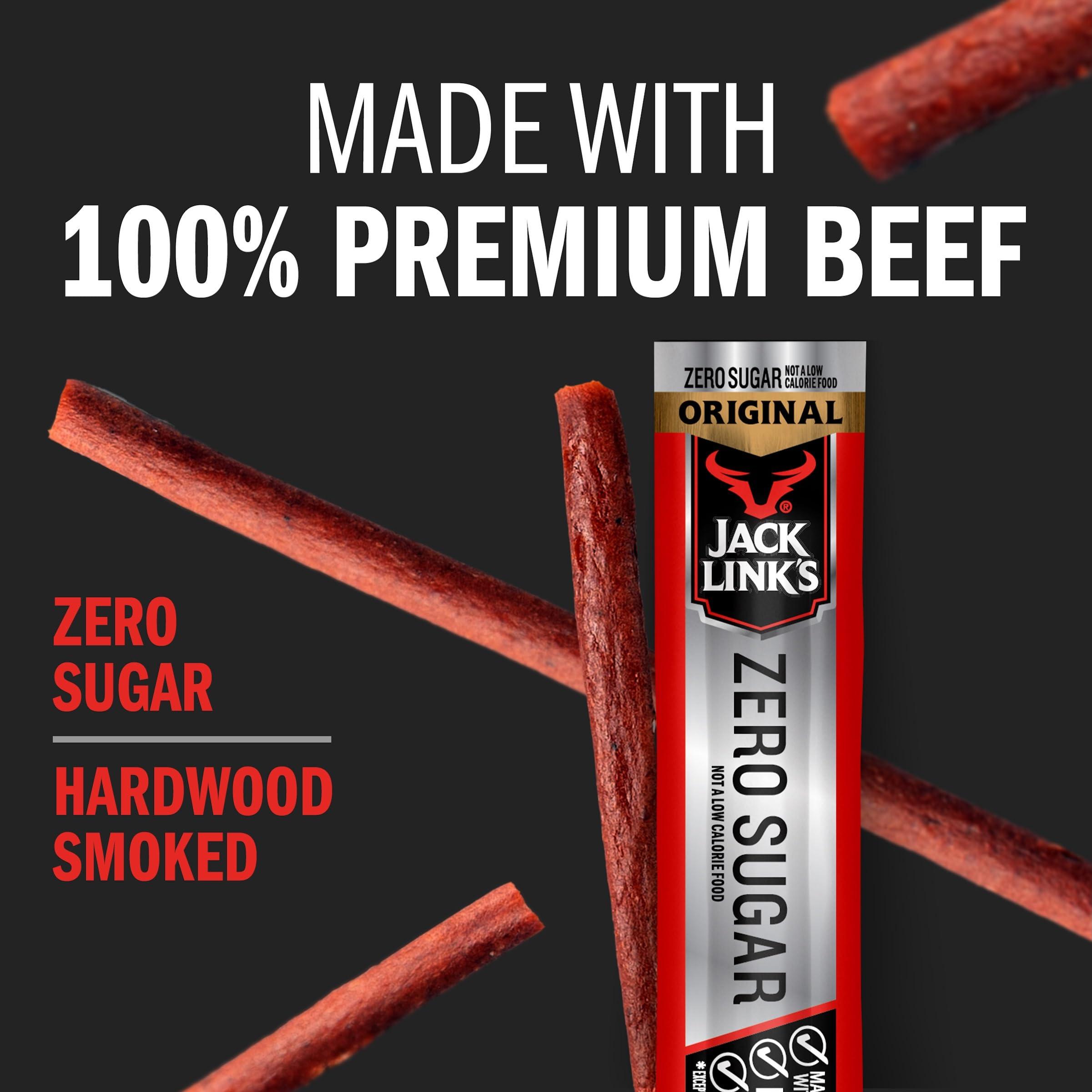Jack Link's Beef Sticks, Original Zero Sugar - Protein Snack, Meat Stick with 5g of Protein, Meat Snack Sticks Made with 100% Beef, Keto & Paleo Diet Friendly, Individually Wrapped - 0.92 Oz. (20 Count) - Image 3