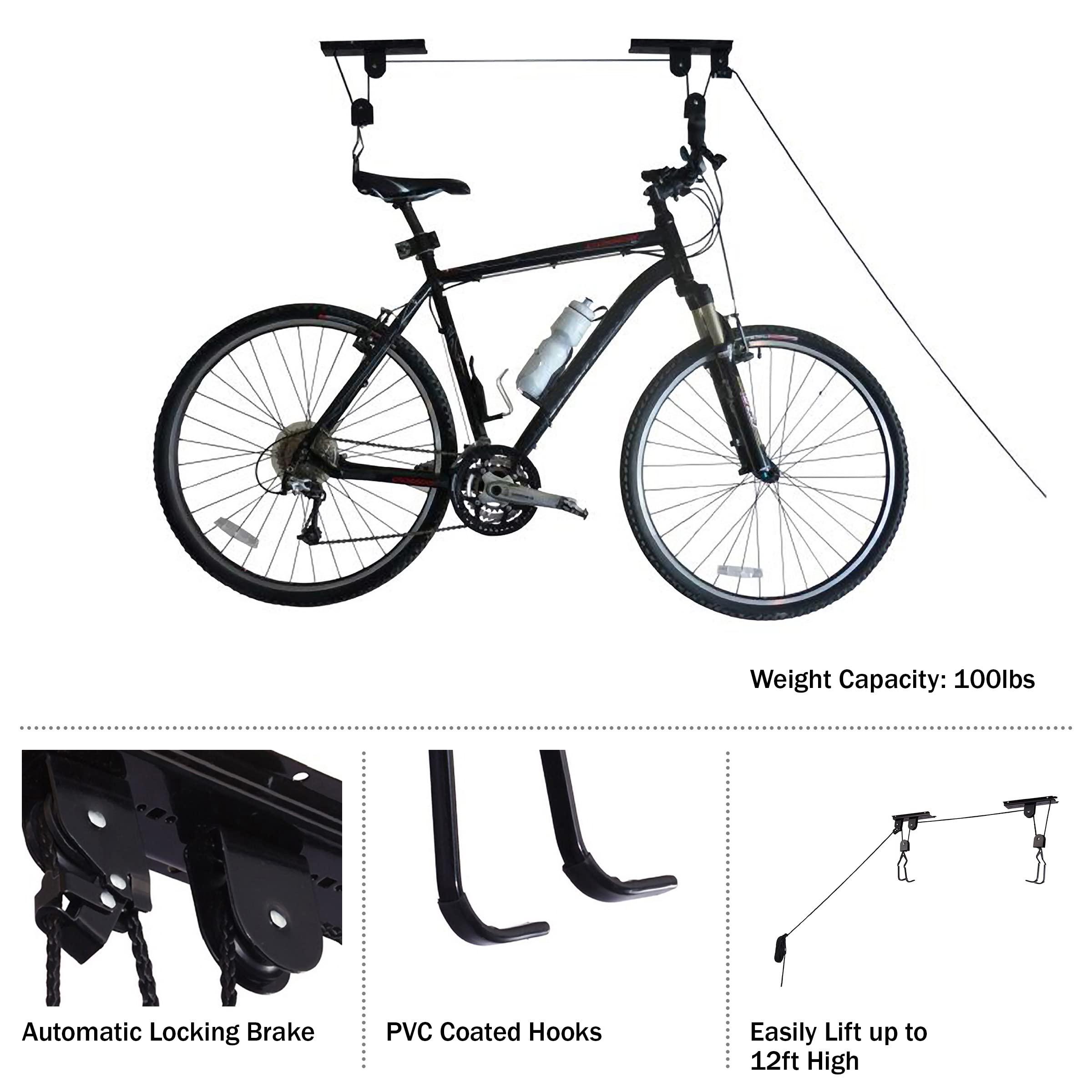 Bike Hoists - Overhead Pulley System with 100 lb Capacity for Bicycles or Ladders - Secure Garage Ceiling Storage by Rad Cycle - Image 5