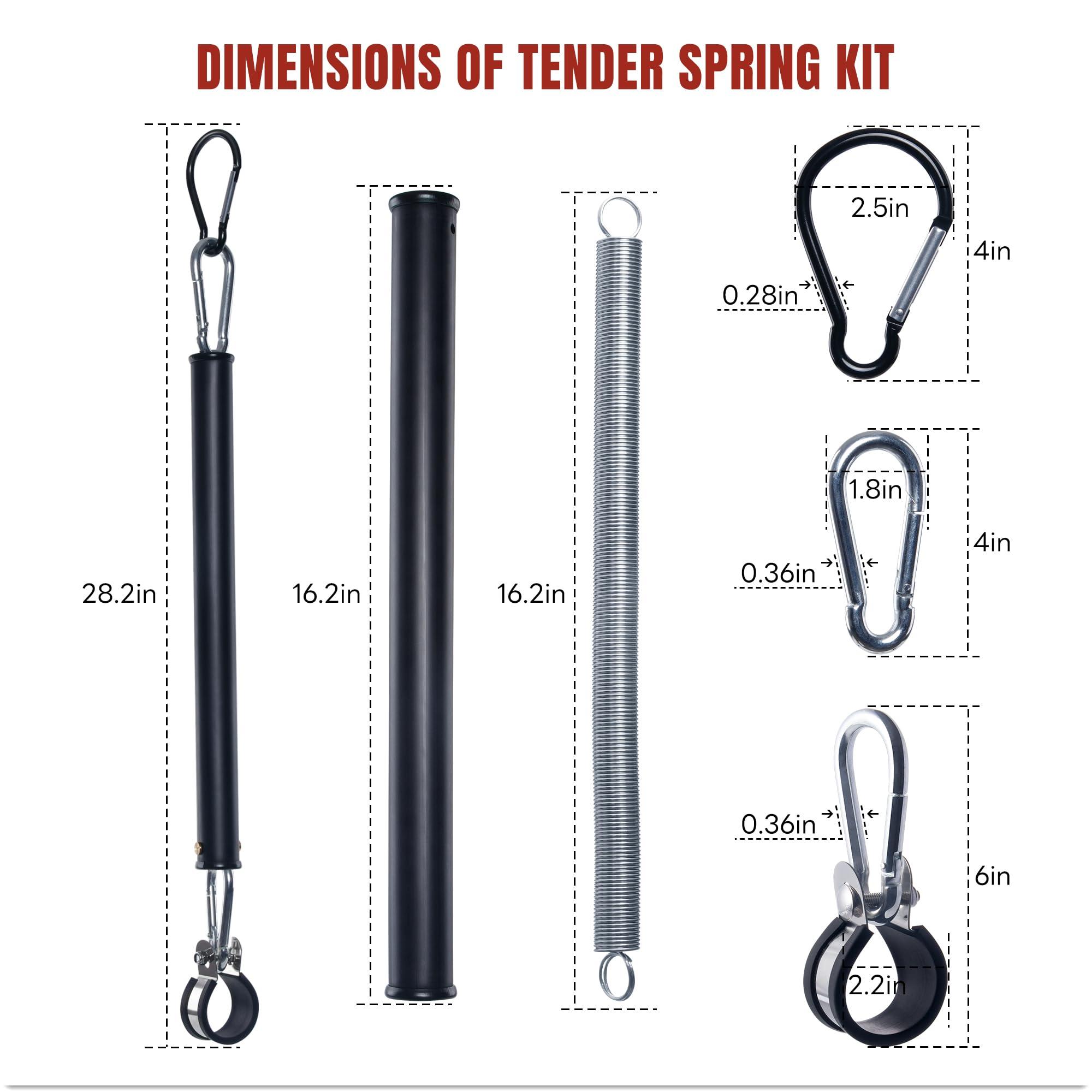 Dazakoot Heavy Duty 16” Single Tender Spring Kit, Tender Spring Assembly with Hanger Bracket, Tender Spring with Plastic Sleeves Assembly for 3-in-1 ABS Air Lines Semi Trucks Tractors Trailers - Image 4