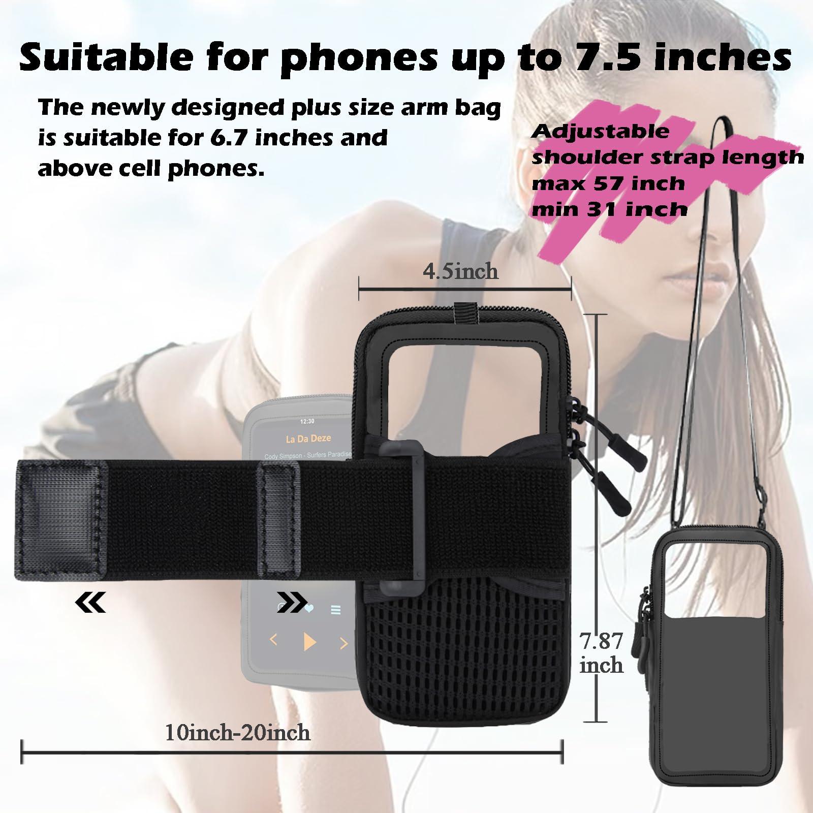 Phone Holder for Running, Walking, and Workout - Adjustable Arm Band Armband for iPhone and Cell Phones - Clear Crossbody Phone Pouch Purse with Strap for Women Men - Image 5