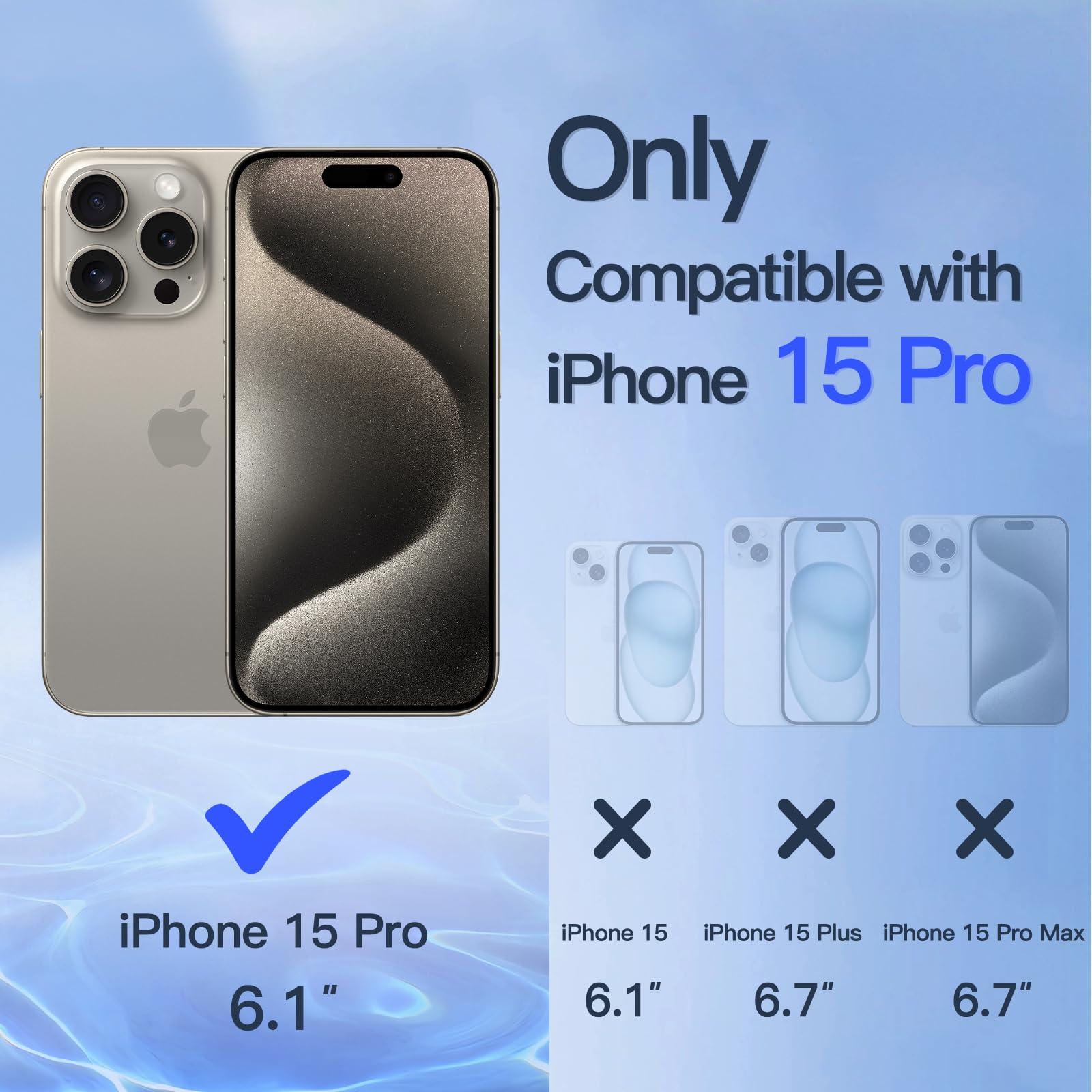JETech Privacy Full Coverage Screen Protector for iPhone 15 Pro 6.1-Inch, Black Edge Anti-Spy Tempered Glass Film with Easy Installation Tool, Case-Friendly, 2-Pack - Image 3