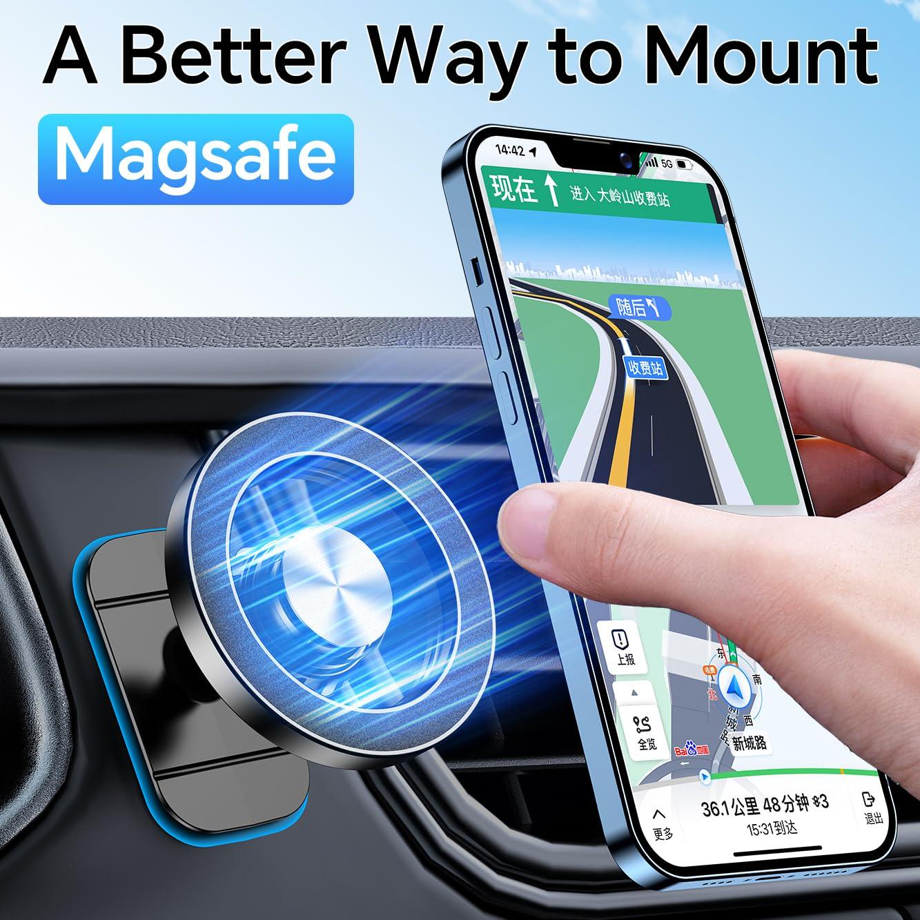 Kaistyle for Magsafe Car Mount【20 Strong Magnets】Magnetic Phone Holder for Car Phone Holder Mount Dash【360°】Cell Phone Holders for Your Car Accessories for Women Men iPhone 16 Pro Max 15 14 13 12 Plus - Image 3
