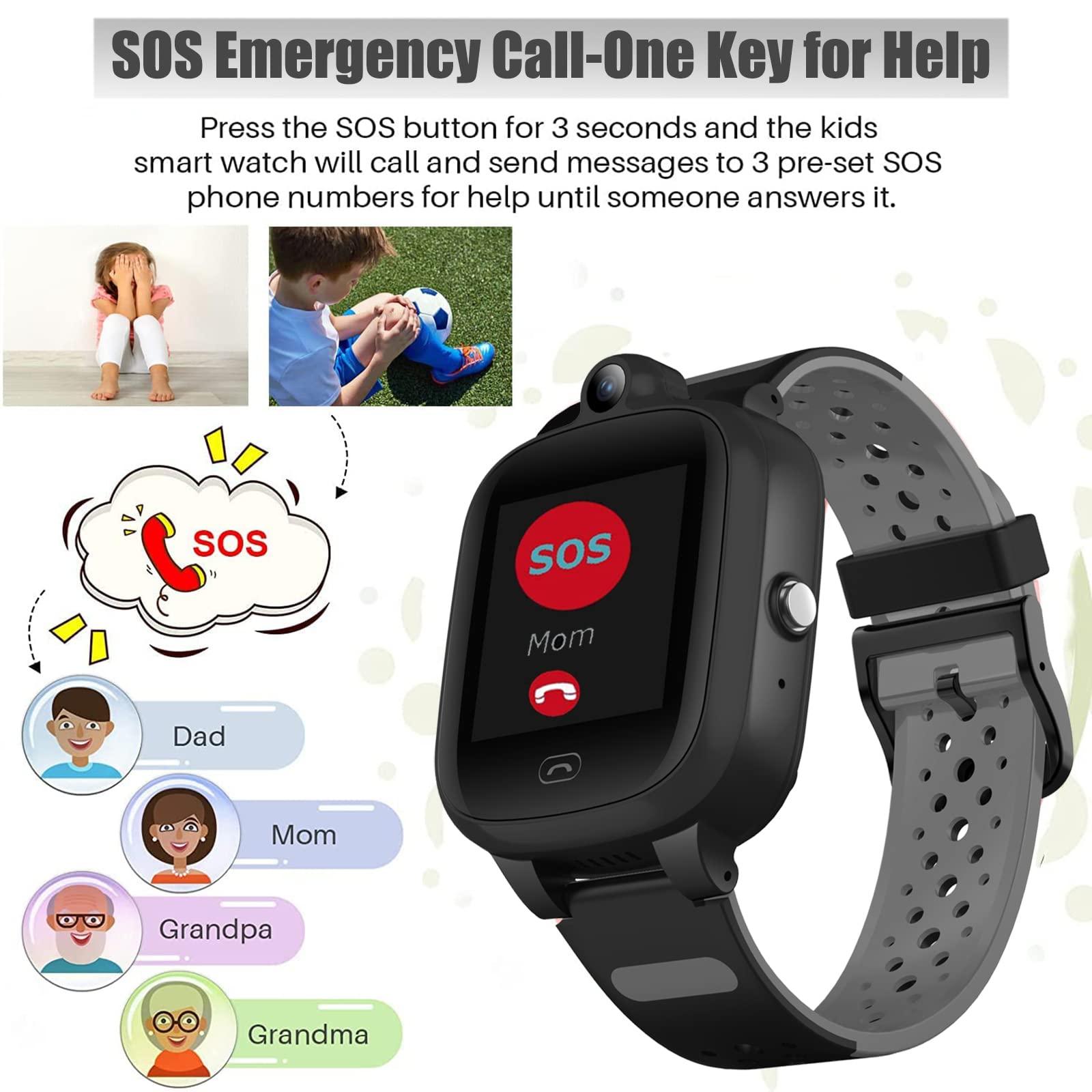 Kids Elderly 4G GPS Smart Watch Global Version Waterproof Real-Time Tracking Phone Video Call and Text SOS Emergency Alarm Voice Message Camera Geo-Fence Pedometer Anti-Lost GPS Tracker Birthday - Image 4