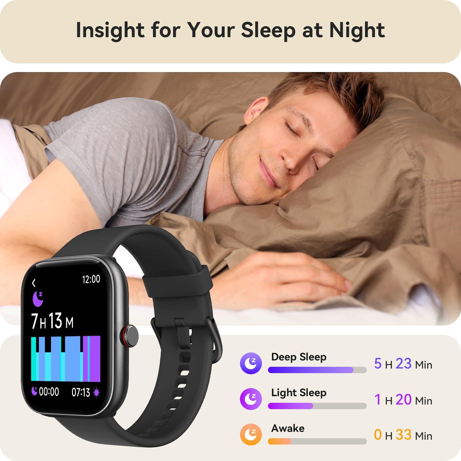 Smart Watch for Women Men, Smartwatch for iPhone & Android Bluetooth (Answer/Call) Built-in Alexa, 1.91" HD Fitness Tracker with 105+ Sport Modes, IP68 Waterproof, Sleep/Heart Rate/SpO2/Stress Monitor - Image 4