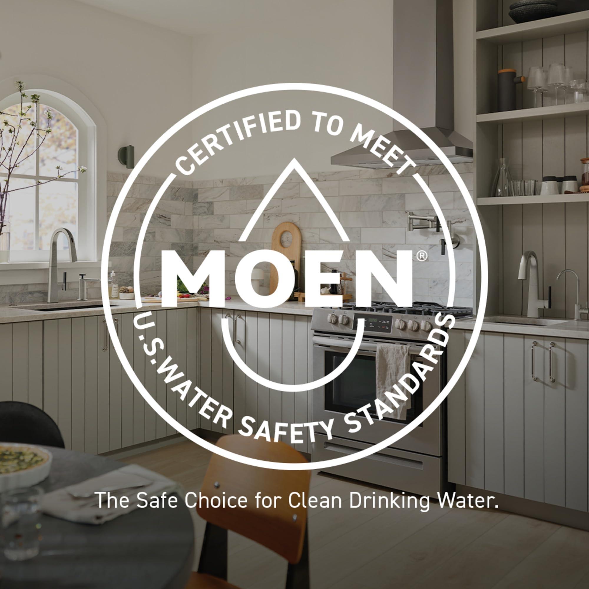 Moen Eva Brushed Nickel Two-Handle 4-Inch Centerset Bathroom Faucet with Drain Assembly, Bathroom Faucets for Sink 3-Hole, 6410BN - Image 3