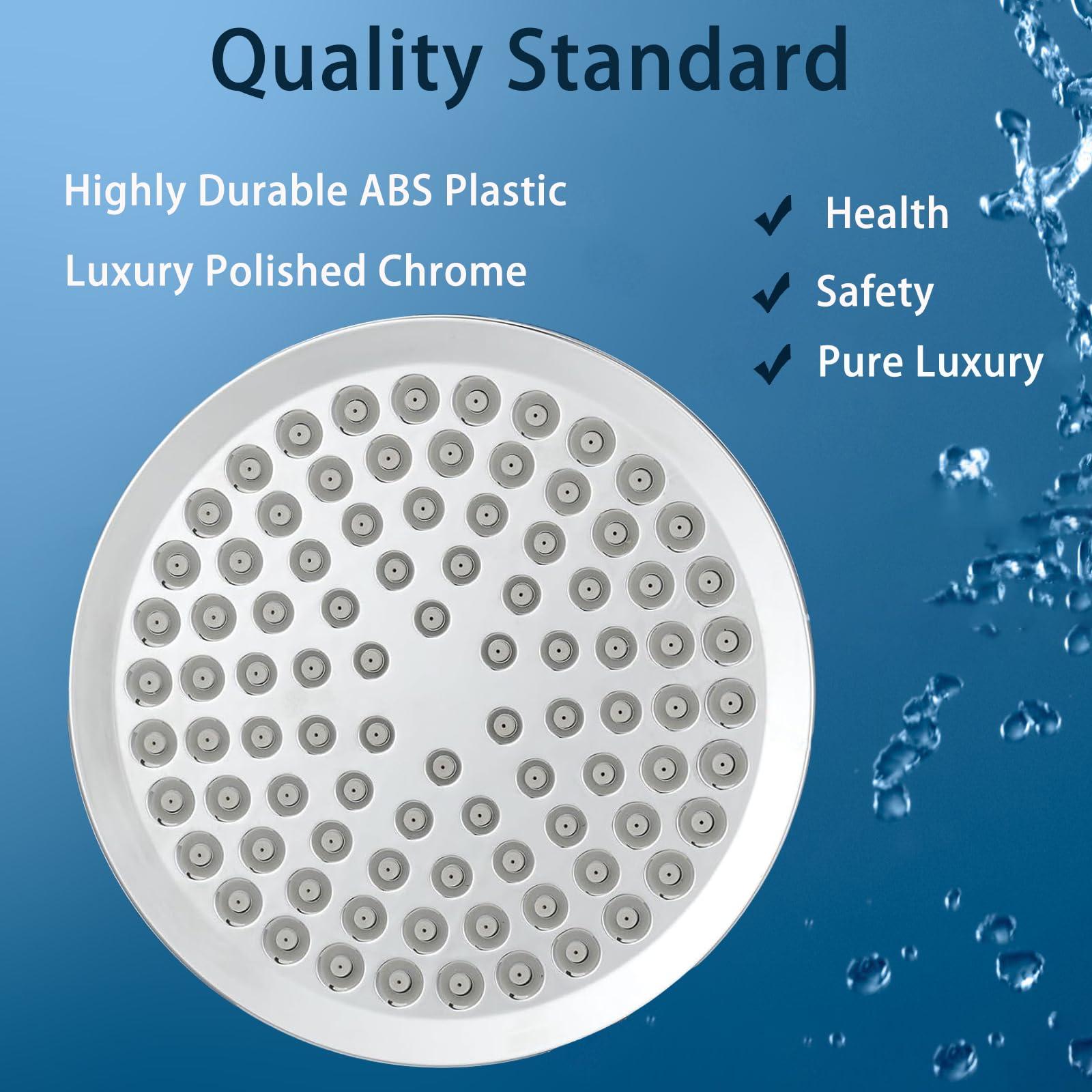 Katezon Shower Head High Pressure Rain, Luxury Showerhead with Chrome Plated Finish, Adjustable Replacement for Your Bathroom Shower Heads, Anti-Clogging Silicone Nozzles(6 Inch) - Image 5