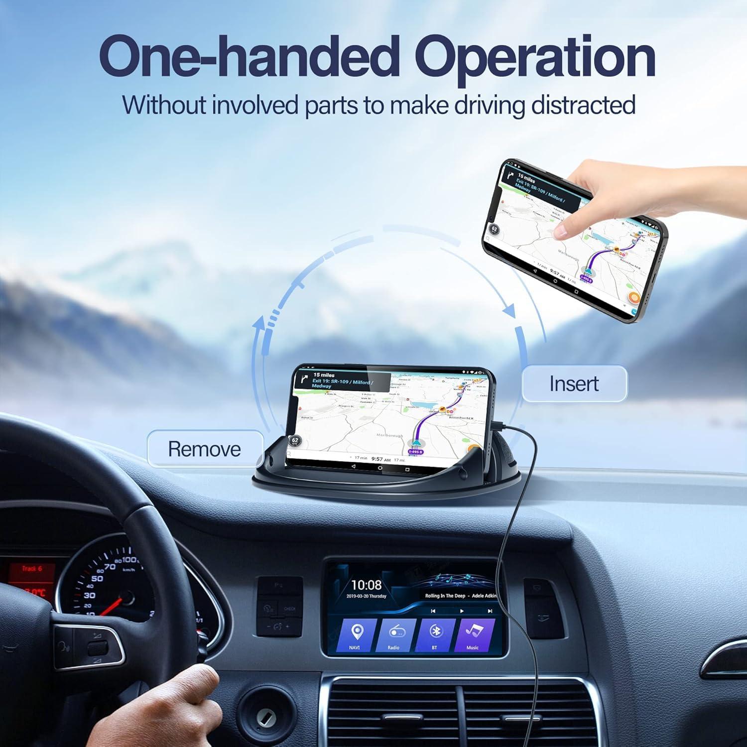 Loncaster 2 Pack Dashboard Car Phone Holder Mount, Universal Cell Phone Automobile Cradles Ultra Stable Slip Free Hands Free Car Accessories Compatible for iPhone, Most Smartphones and GPS - Image 3