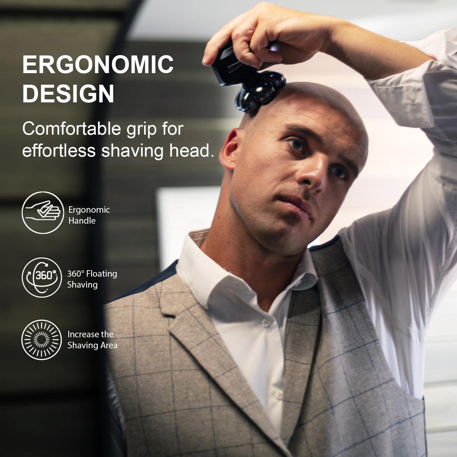 Head Shavers for Bald Men, Detachable Head Shaver, IPX7 Waterproof Wet Dry Bald Head Shavers, 7D LED Display Electric Rechargeable Head Shaving Kit with Type-C Charge - Image 2