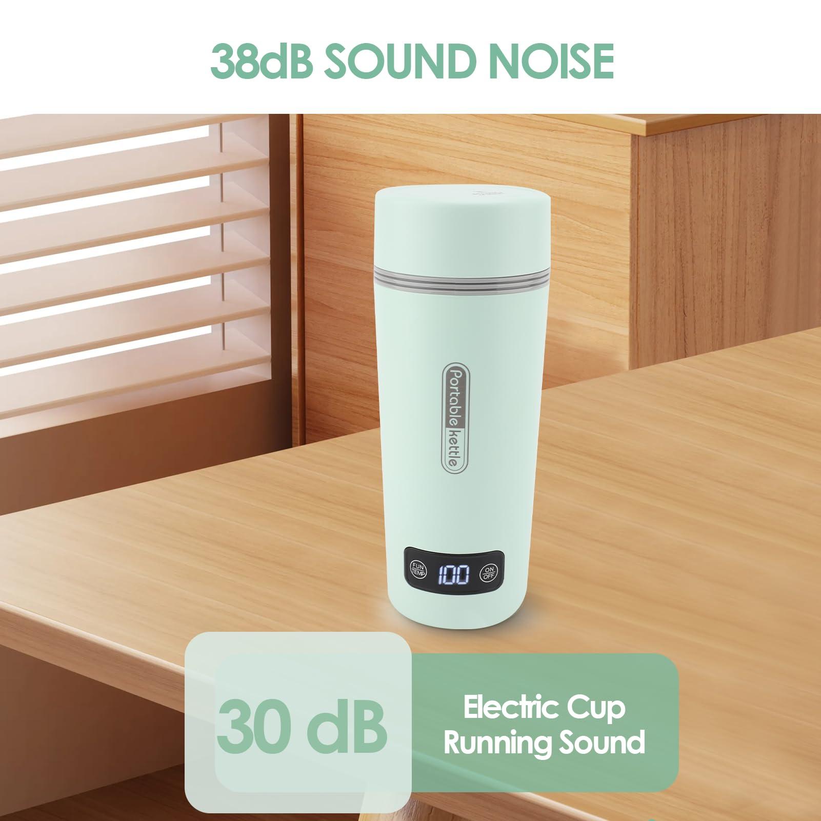 Travel Electric Kettle, 12oz Portable Water Boiler, 45/60/80/100℃ Temperature Control, Car Electric Travel Kettle, Portable Electric Kettle, 304 Stainless Steel Mini Hot Water - Image 7