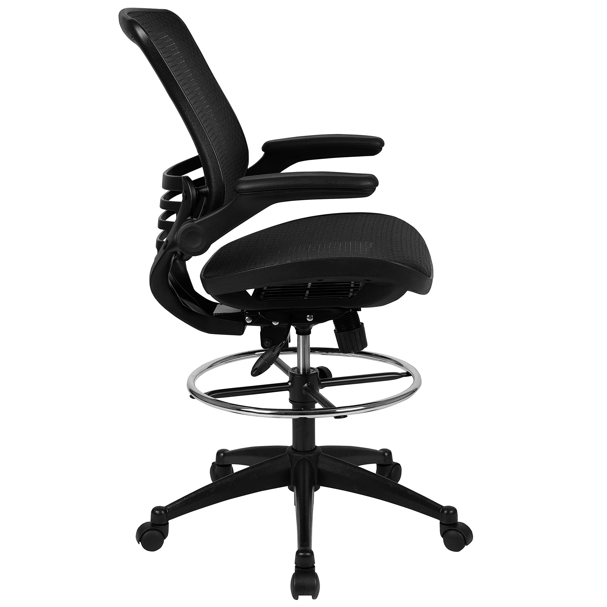 Flash Furniture Waylon Mid-Back Swivel Office Chair with Adjustable Foot Ring and Seat Height, Ergonomic Executive Chair with Armrests, Black - Image 12