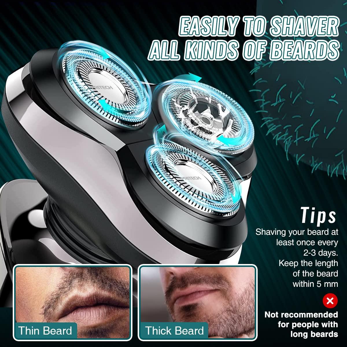 Electric Razor for Men - Rechargeable Electric Shaver for Men, Rechargeable Waterproof Wet Dry Cordless Razor - Image 7