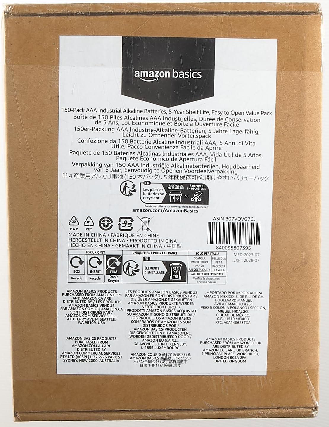 Amazon Basics 150-Pack AAA Alkaline Industrial Batteries, 1.5 Volt, 5-Year Shelf Life - Image 5