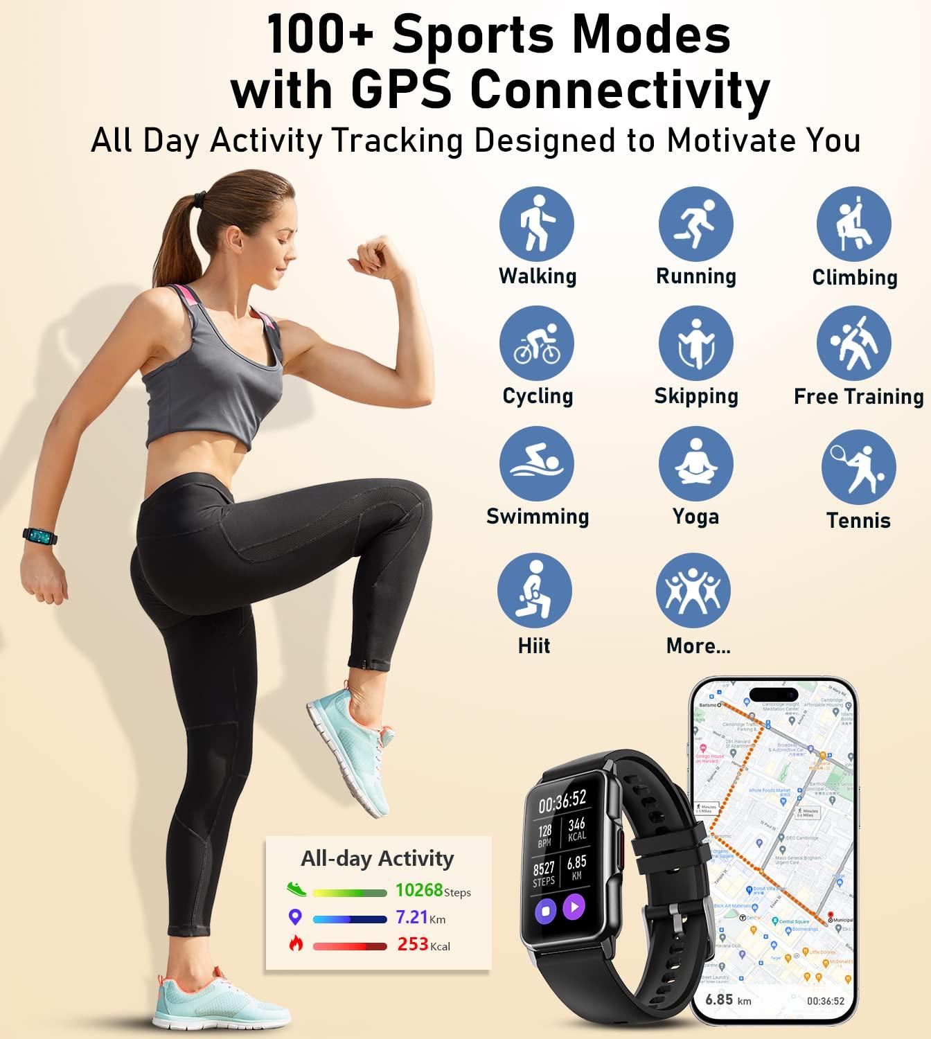 Health Fitness Tracker with Heart Rate Blood Oxygen Blood Pressure Sleep Monitor Step Calorie Counter Pedometer - Image 5