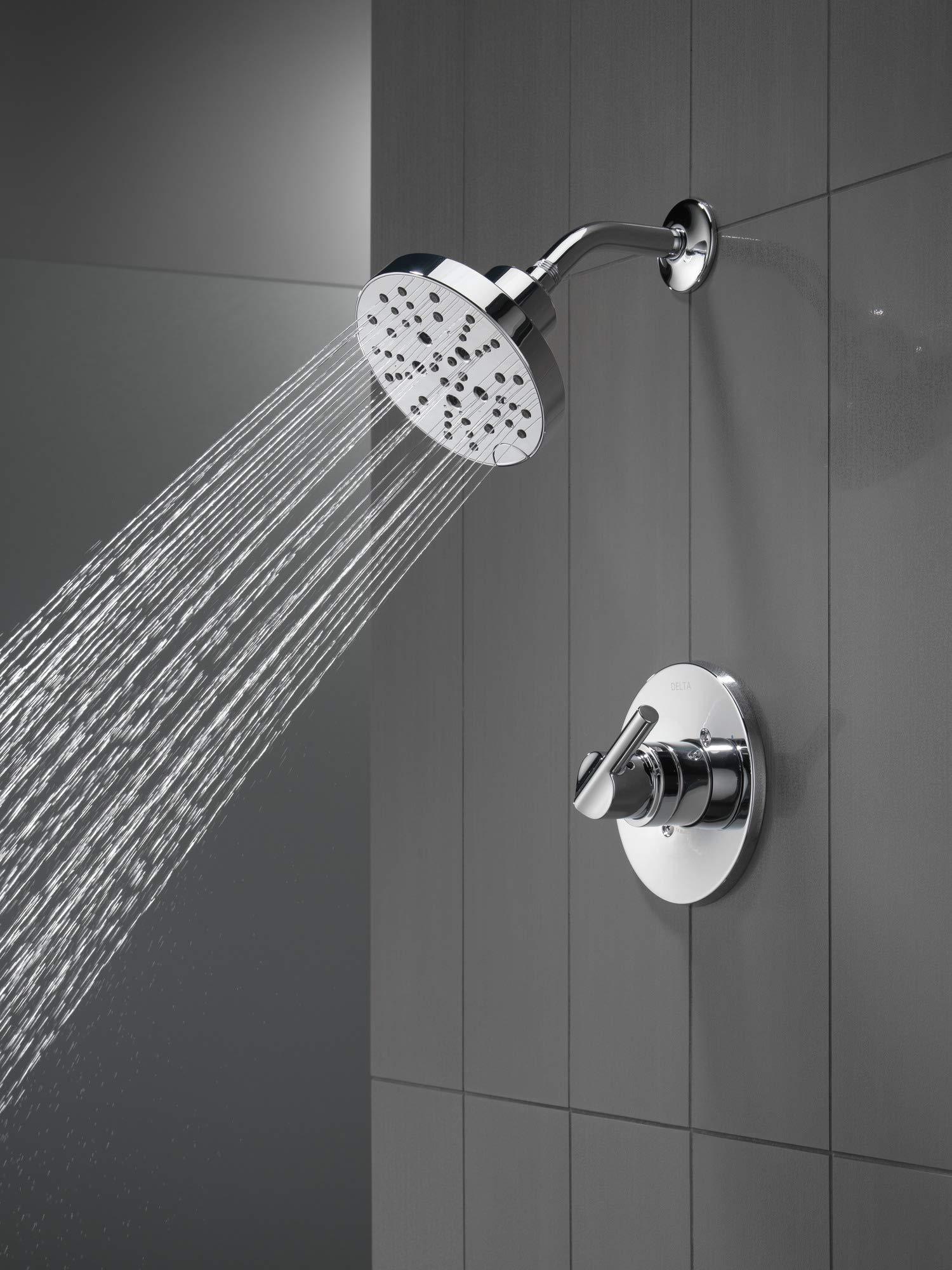 Delta Faucet Nicoli 14 Series Single-Handle Shower Faucet, Shower Trim Kit with 5-Spray H2Okinetic Shower Head, Chrome 142749 (Shower Valve Included) - Image 2