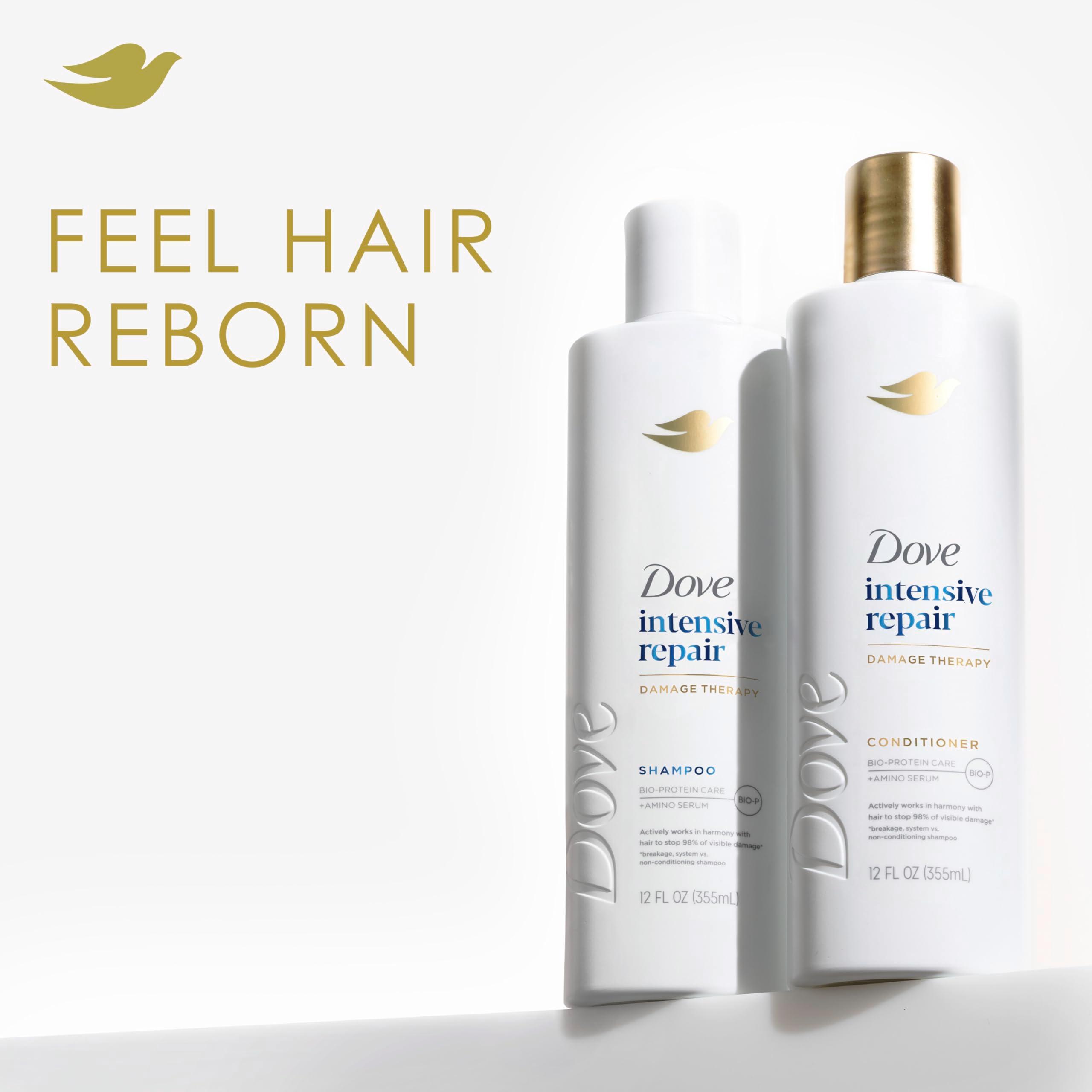 Dove Shampoo 4 count Intensive Repair for Damaged Hair with Bio-Protein Care Technology and Amino Serum 12 Fl Oz - Image 4