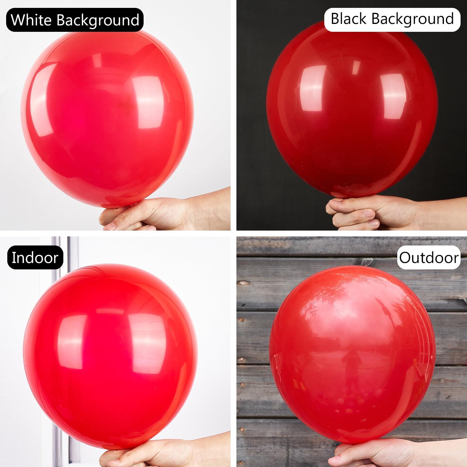 PartyWoo Red Balloons, 140 pcs Matte Different Sizes Pack of 18 Inch 12 Inch 10 Inch 5 Inch Latex Balloons for Balloon Garland or Arch, Birthday Party Decorations, Red-Y57 - Image 3