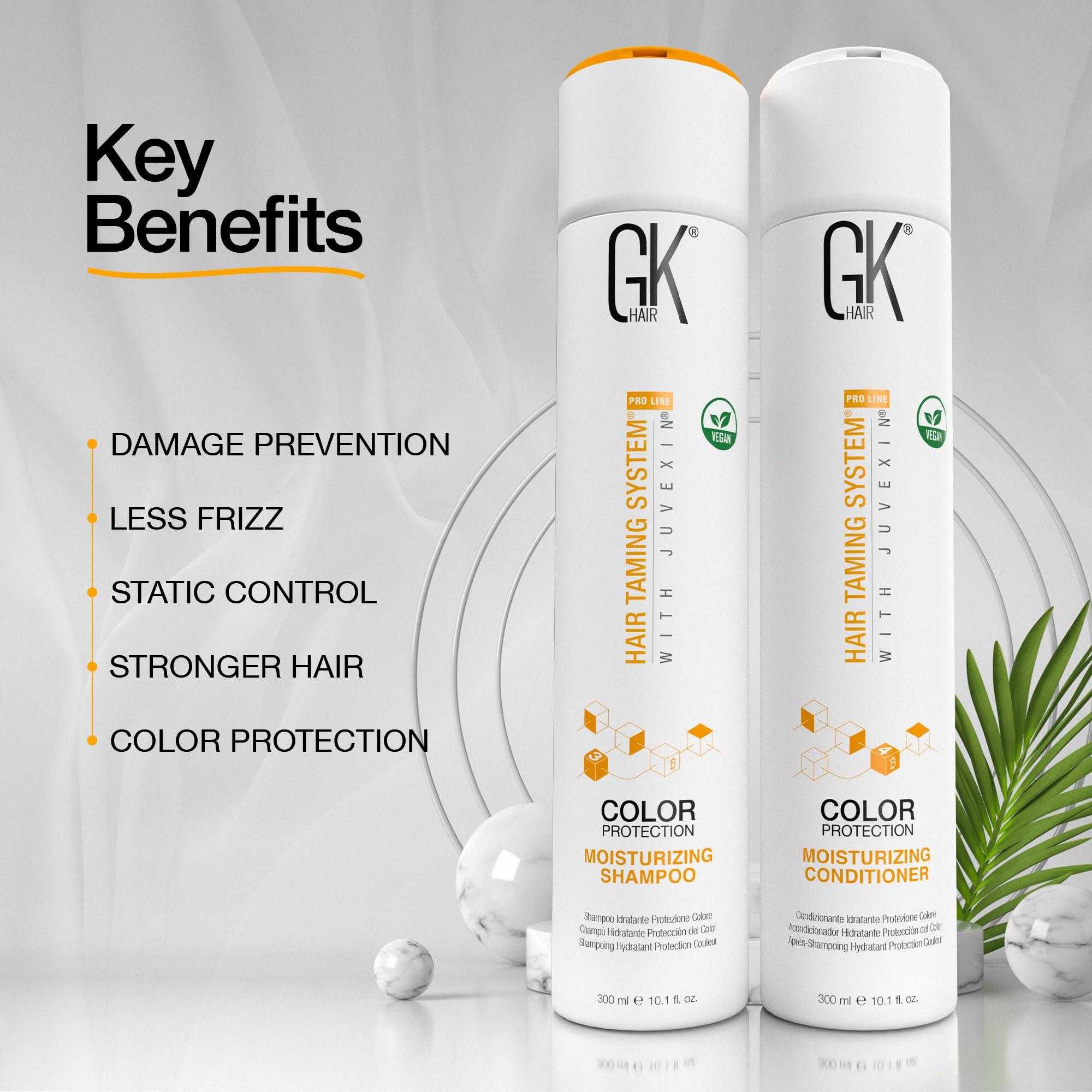 GK Hair Moisturizing Shampoo and Conditioner Set for Color Treated Hairs, Sulfate, Paraben, and Dye Free, with Global Keratin Naturally Derived Clean Ingredients (10.1 Fl Oz x 2) - Image 4