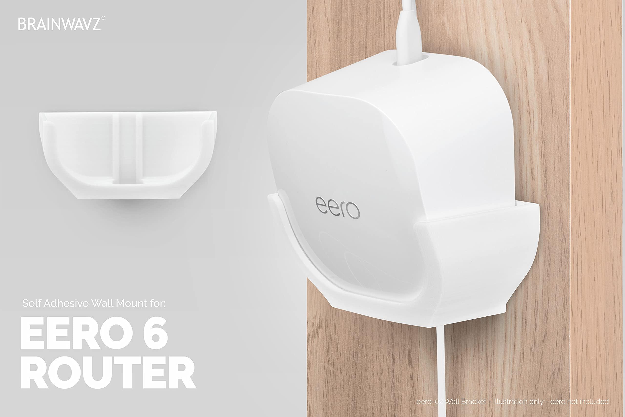 Screwless Wall Mount for Eero 6 Mesh WiFi Holder, Custom Design (NOT Compatible with Eero Pro 6 / Beacon), Strong VHB Adhesive, No Tools, No Mess, White by Brainwavz - Image 8
