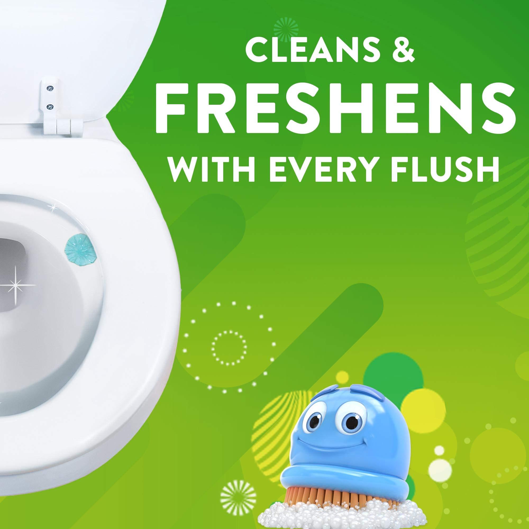 Scrubbing Bubbles Fresh Gel Toilet Bowl Cleaning Stamps, Helps Keep Toilet Clean and Helps Prevent Limescale & Rings, Rainshower Scent, 1 Dispenser with 24 Fresh Gel Stamps - Image 5