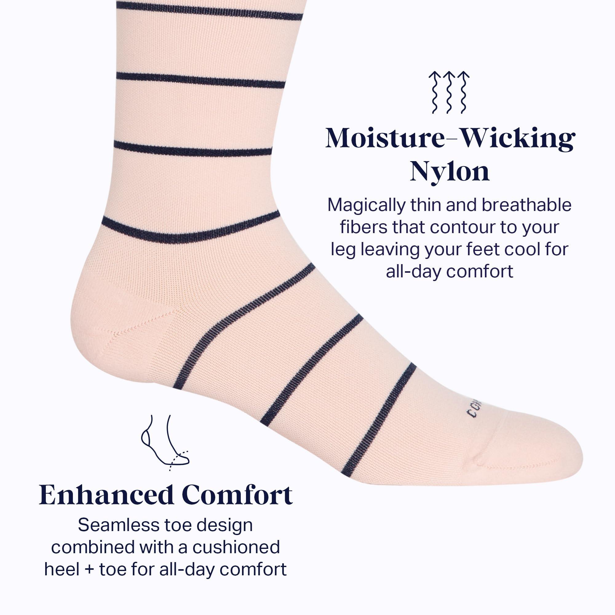 Comrad Nylon Knee High Socks - 15-20mmHg Graduated Compression Socks - Soft & Breathable Support Unisex Socks - Image 4