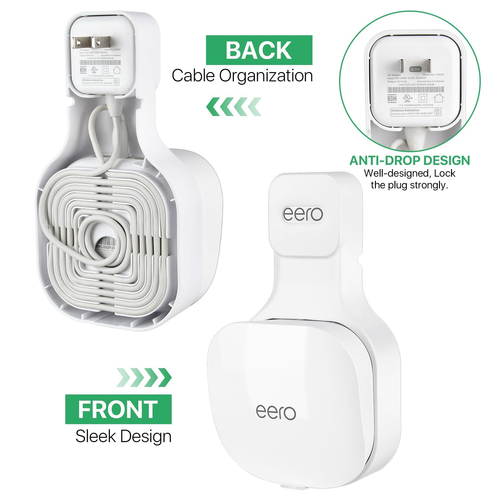 Wall Mount Holder Only for eero Mesh WiFi Router,(NOT Compatible with eero 6/ eero 6+/ eero Pro/eero Pro 6E), Perfect for Storing Power Cords and Plugs - Image 6