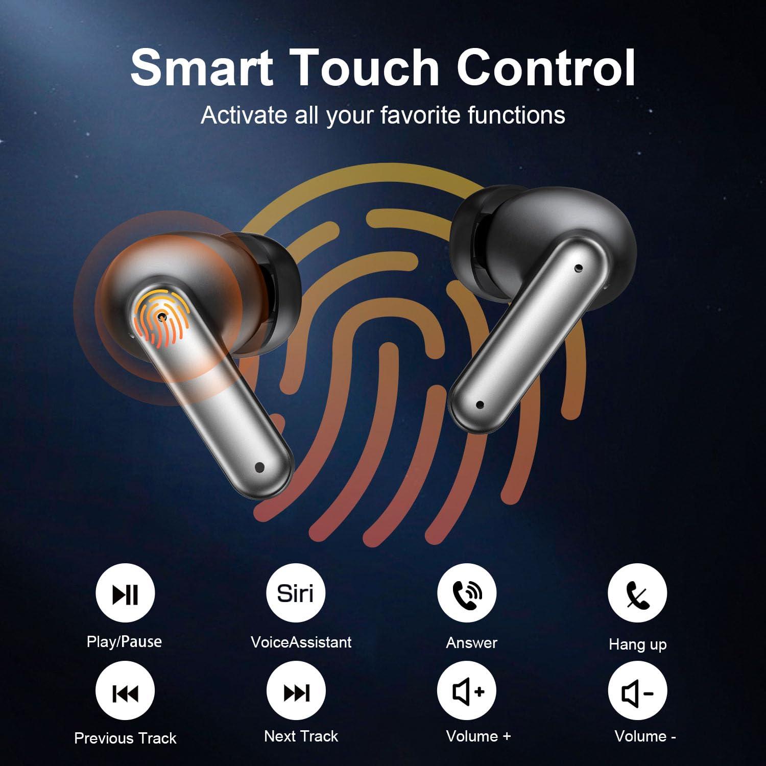 ZIUTY Wireless Earbuds, 2025 Bluetooth Headphones, 50hrs Stereo Deep Bass Ear Buds with Power Display Charging Case, buit in Mic, IPX5 Waterproof Headset for iPhone Andriod Phones - Image 7
