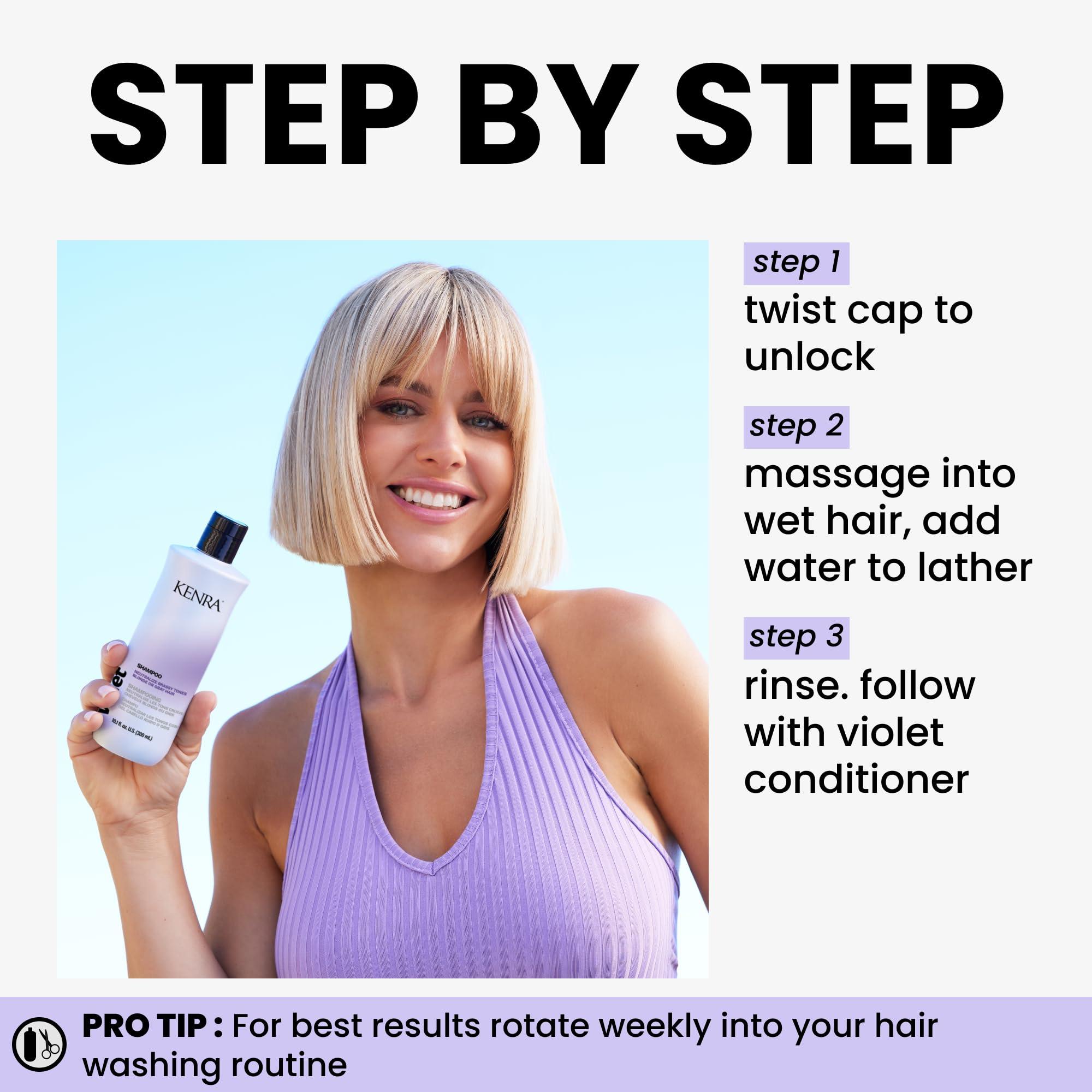 Kenra Violet Shampoo | Eliminates Brassy Tones | Purple Pigment + Deposit | Neutralizes Yellow | Moisturizes Processed Hair | Enhances Vibrancy of Blonde or Gray Hair | Color Safe - Image 4