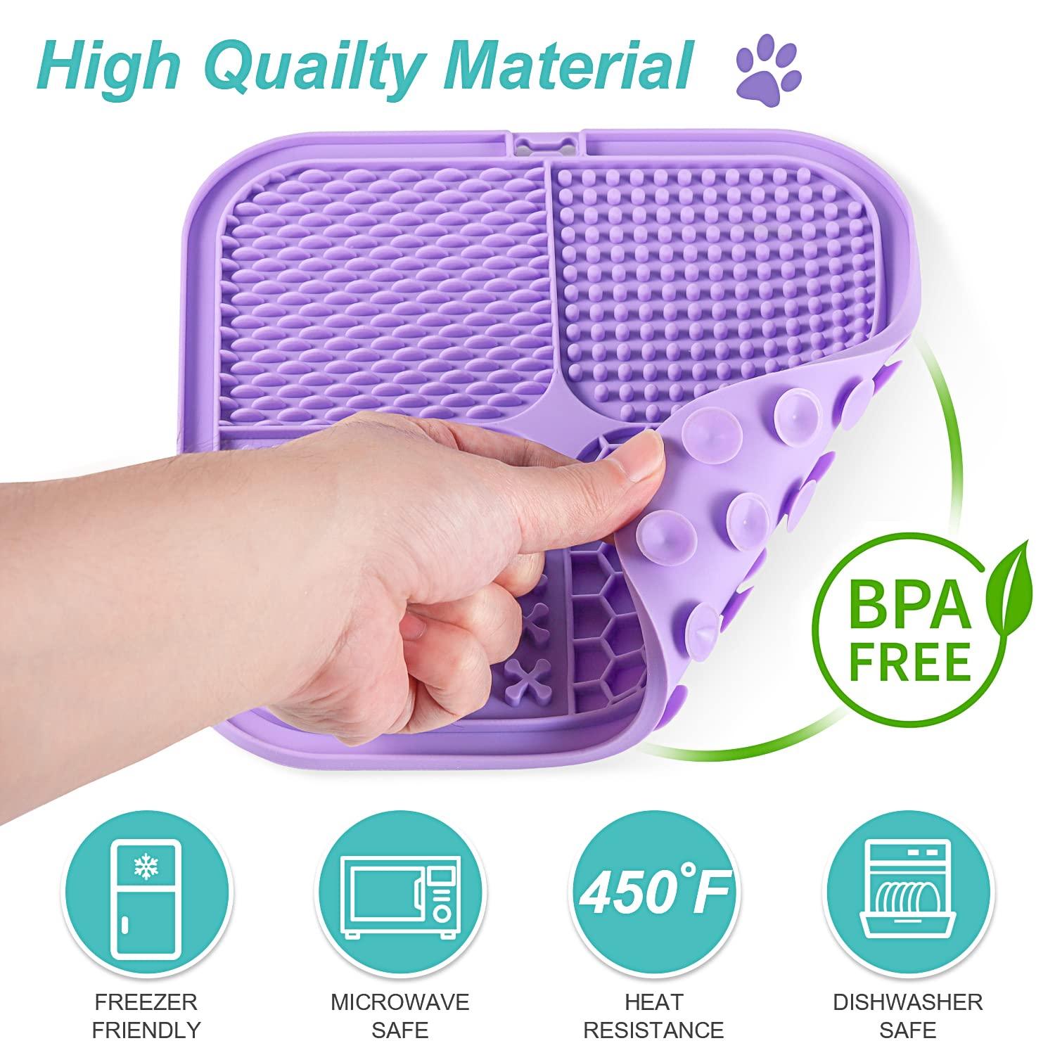 LUKITO Lick Mat for Dogs & Cats 2 Pack with Suction Cups, Dog Lick Mat for Anxiety Relief, Dog Toys to Keep Them Busy, Peanut Butter Licking Pad for Boredom Reducer, Perfect for Bathing Grooming - Image 6