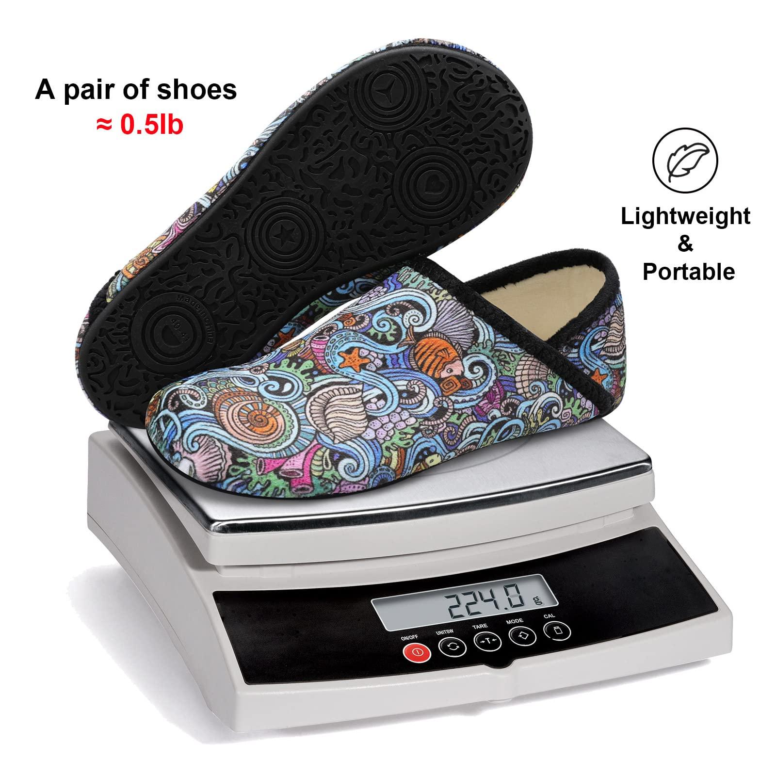 Fires Womens Mens Slippers with Rubber Sole Soft-Lightweight House Slipper Socks Around House Shoes Non Slip Indoor/Outdoor - Image 5