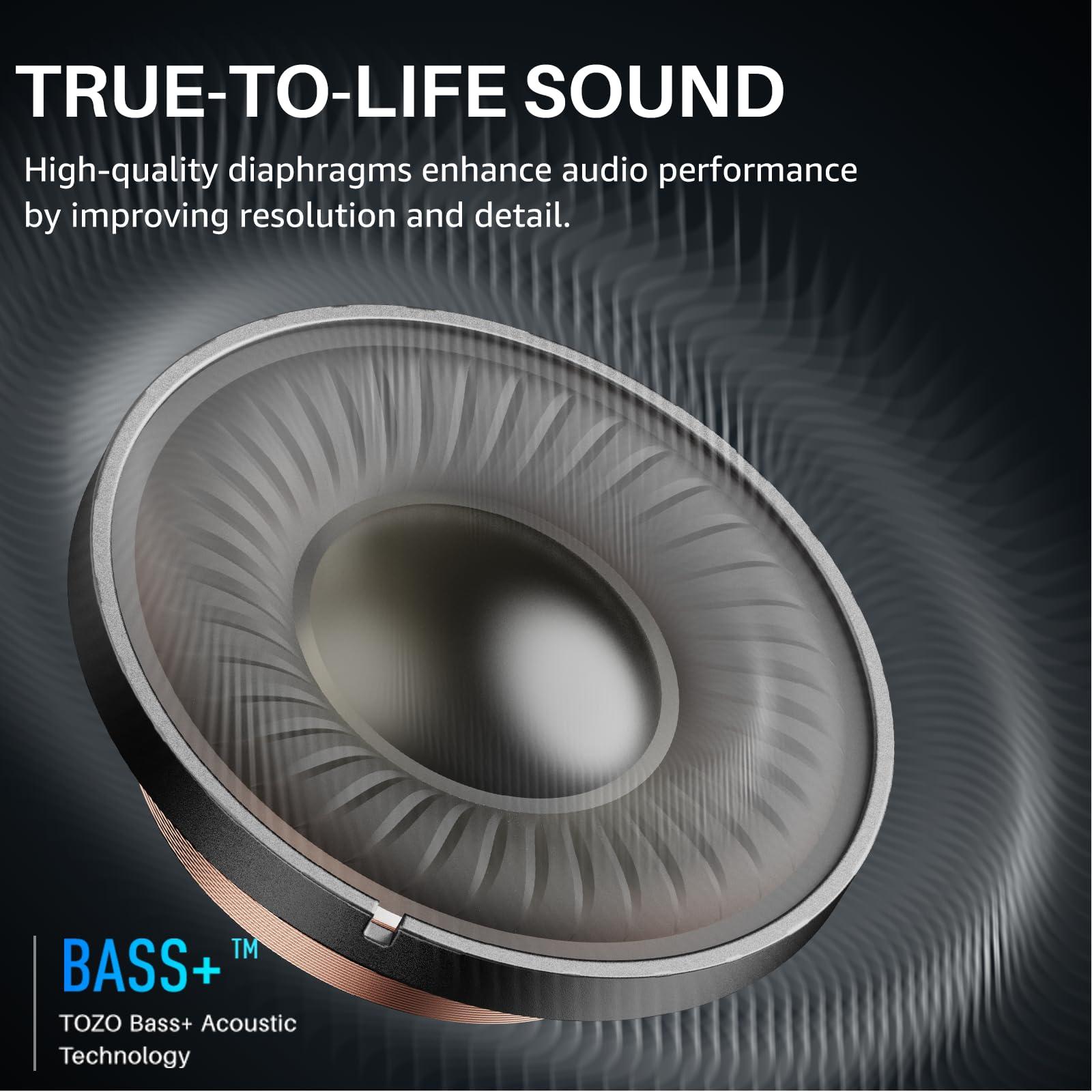 TOZO A1 Wireless Earbuds Bluetooth 5.3 Light Weight in Ear IPX5 Waterproof Headphones 2 Mic for AI Calls, Immersive Premium Sound Bass Headset with Charging Case, 32 Presets EQ Customization via App - Image 8