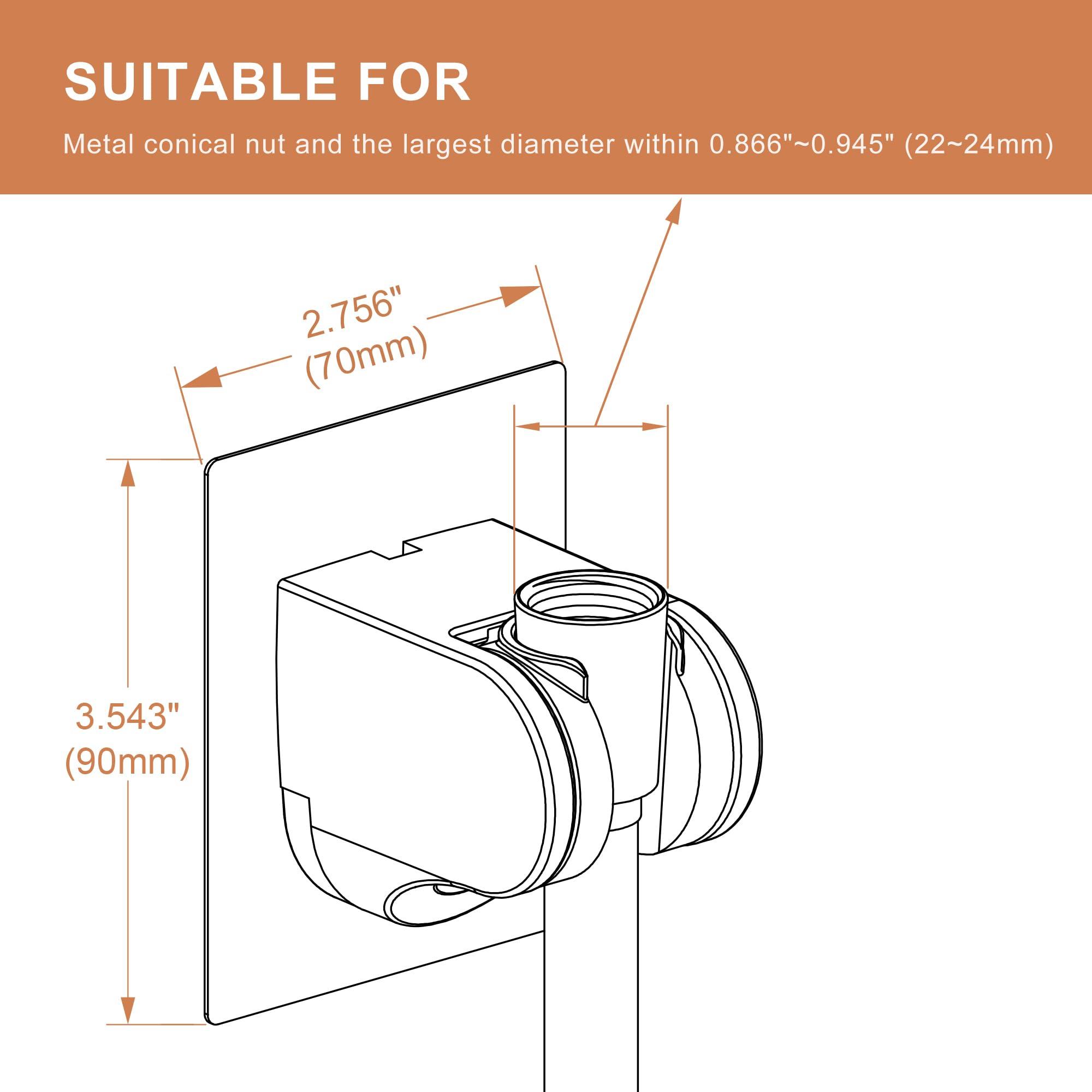 GwernKB Shower Head Holder Strong Adhesive No Drilling Wall Mount Adjustable Handheld Showerhead Bracket for RV Kids Bathroom Shower,Fix Firmly and Use Conveniently (Silver, 1) - Image 2