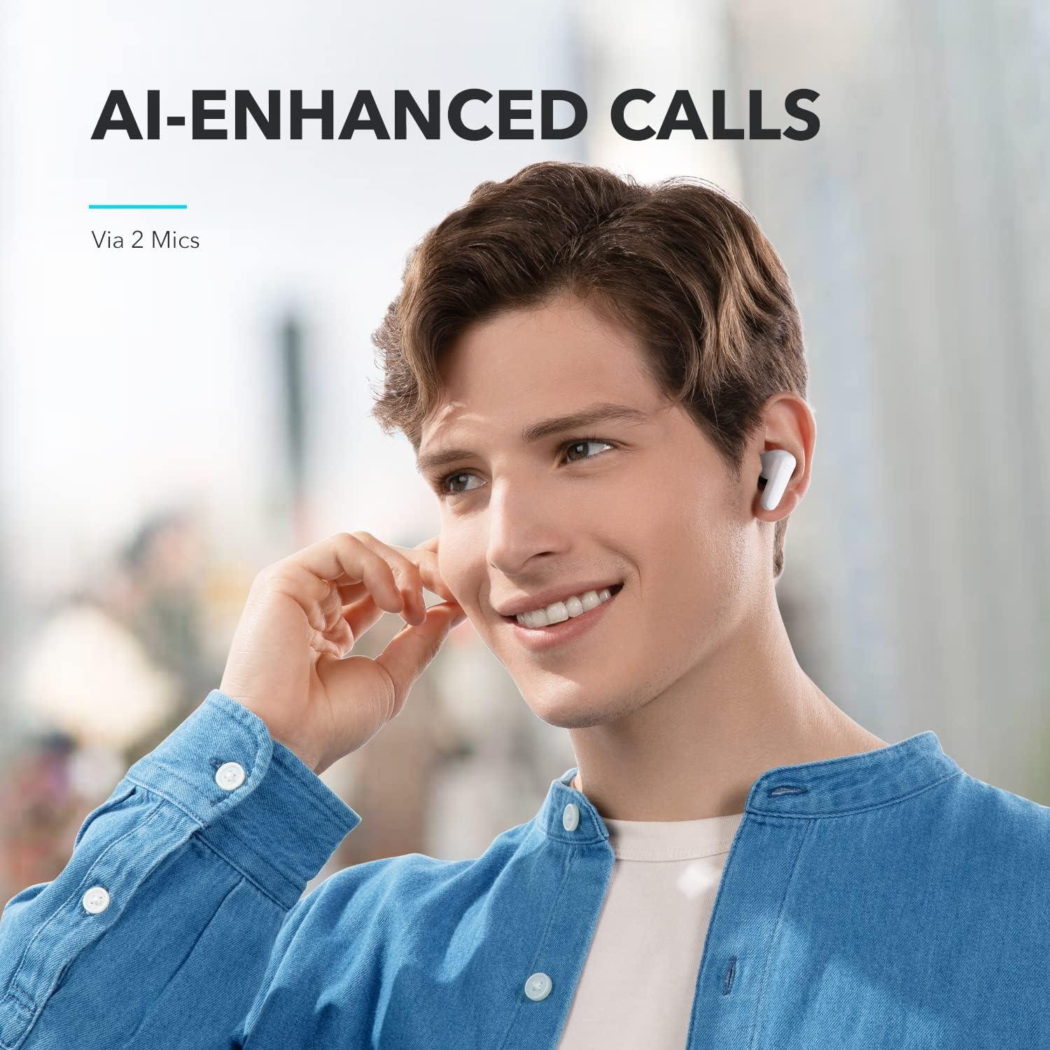 Soundcore by Anker P20i True Wireless Earbuds, 10mm Drivers with Big Bass, Bluetooth 5.3, 30H Long Playtime, Water-Resistant, 2 Mics for AI Clear Calls, 22 Preset EQs, Customization (White) - Image 6
