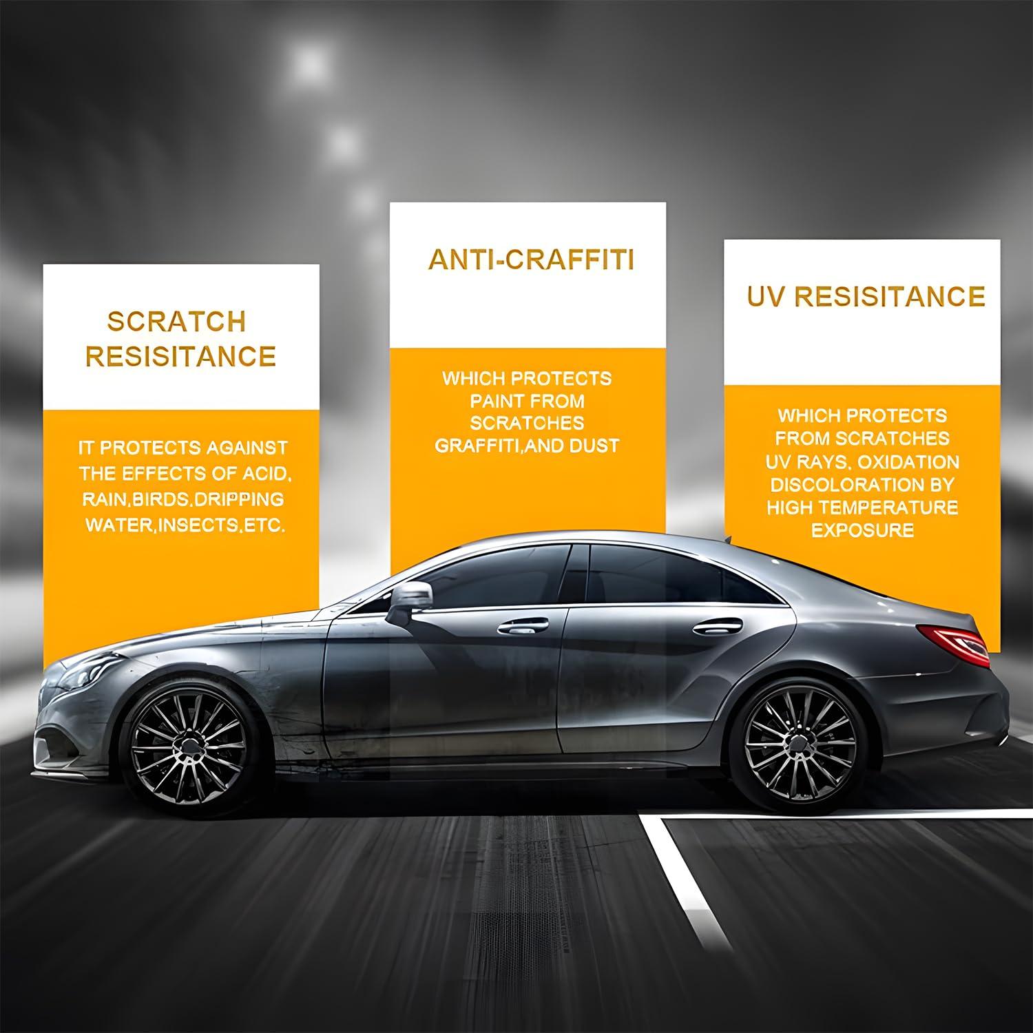 Advanced Graphene Ceramic Coating for Cars(70ML),12H Graphene Coating for Auto Car Detailing,10+ Years of Long Lasting Car Protection,Gloss Hydrophobicty Anti Scratch - Image 3