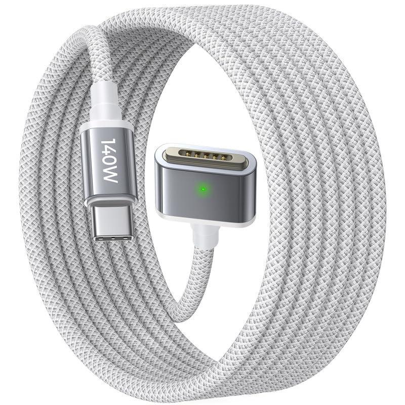 LISEN USB-C to Magnetic 3 Cable (6.6FT) for M4 MacBook Air Pro Charger, 140W Magnetic Safe 3 Cable for MacBook Air (15''/13'' M4 2025, M3 2024, M2 2023, M2 2022), Pro (16"/14" 2024/2023/2021)