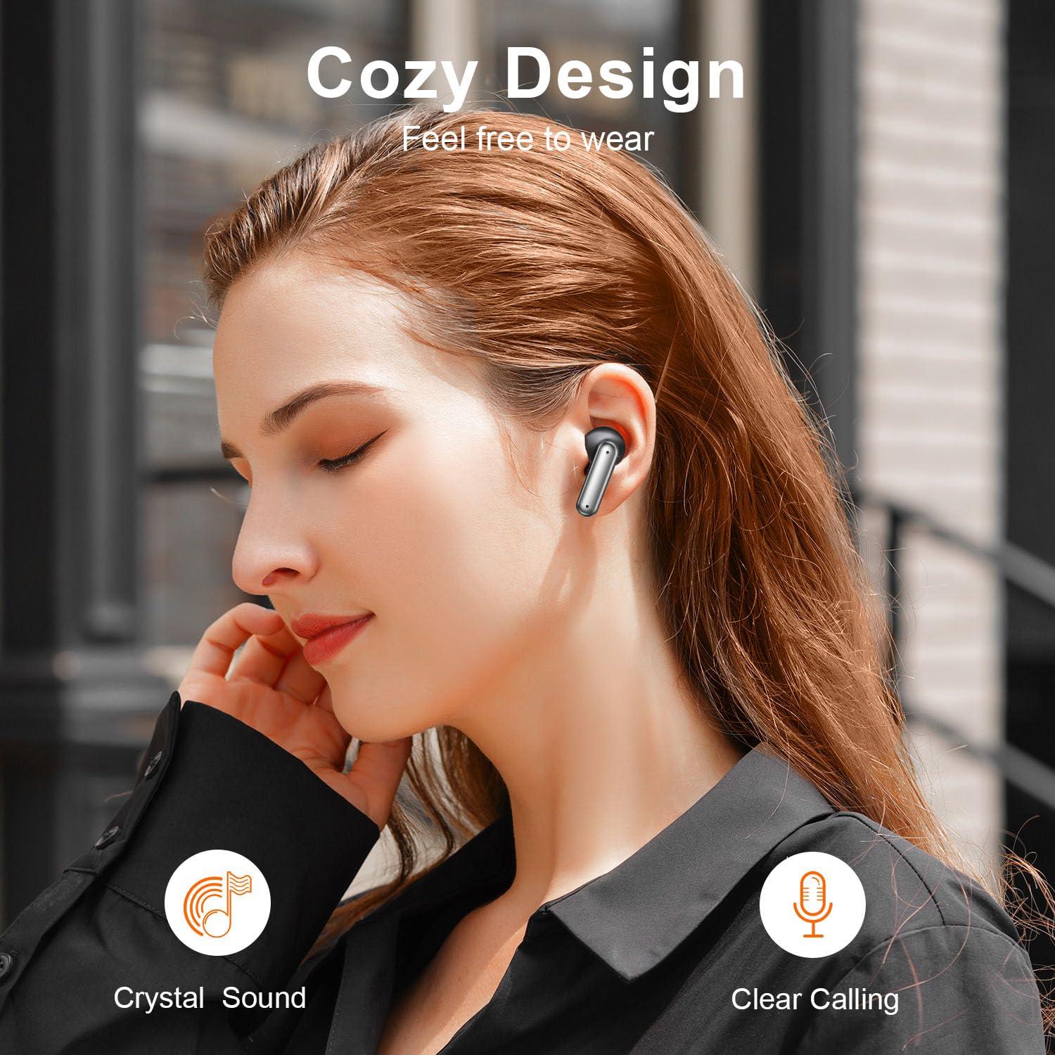 ZIUTY Wireless Earbuds, 2025 Bluetooth Headphones, 50hrs Stereo Deep Bass Ear Buds with Power Display Charging Case, buit in Mic, IPX5 Waterproof Headset for iPhone Andriod Phones - Image 4