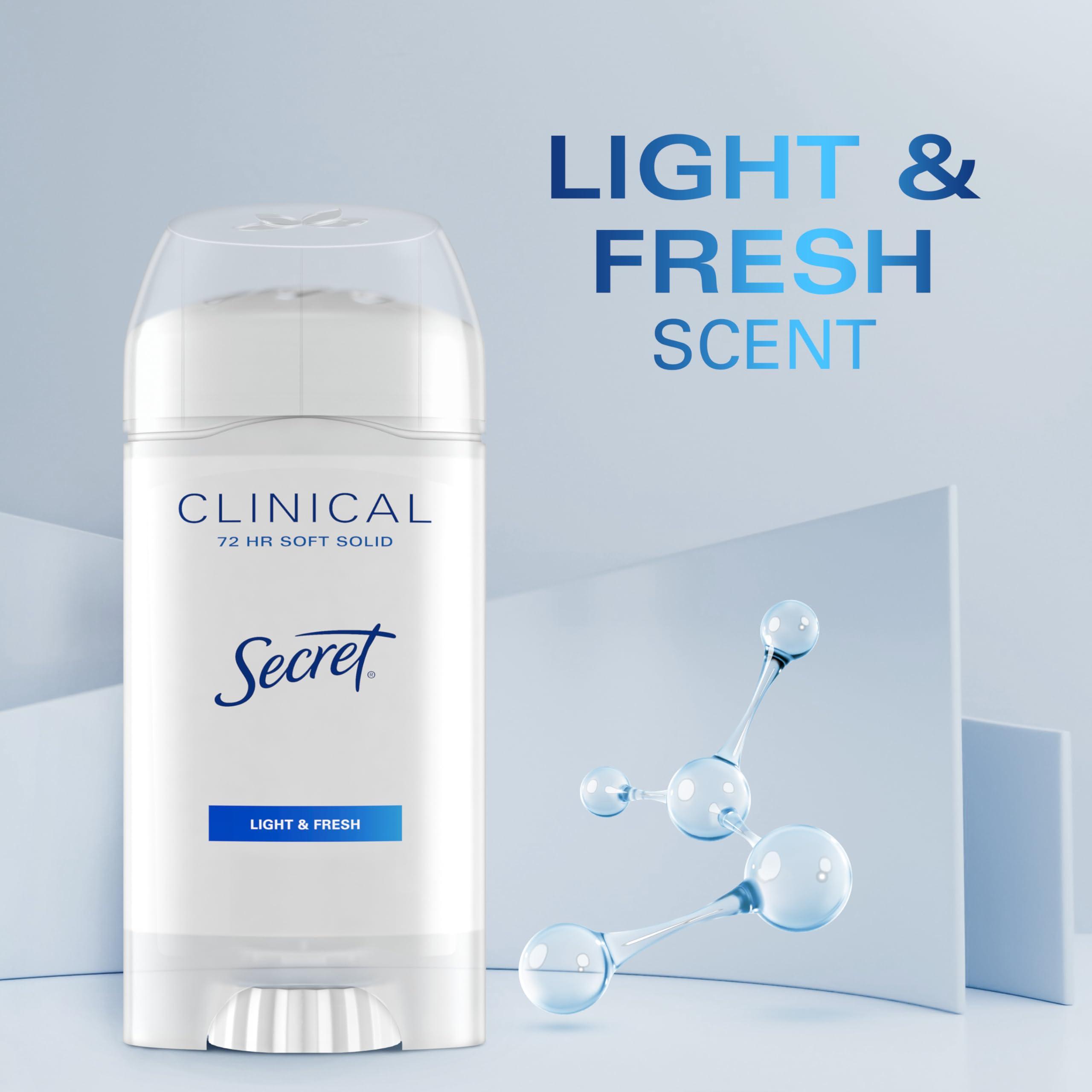 Secret Clinical Strength Antiperspirant Deodorant for Women, Free & Sensitive, 3X Stress Protection, 72hr Sweat & Odor Protection, PH Balancing Minerals, Invisible Solid, Unscented, 1.6 oz (Pack of 3) - Image 11