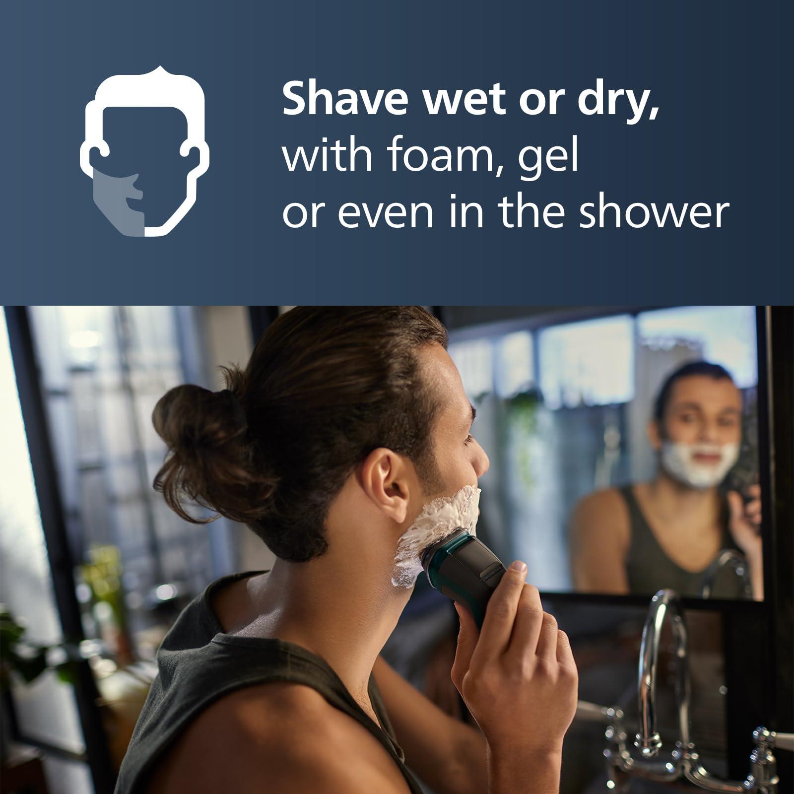 Philips Norelco Shaver 2600 Series, Wet and Dry Electric Shaver, Pop-up Trimmer, P-Cap, Travel Pouch, Dark Forest Green, Model X3052/91 - Image 7