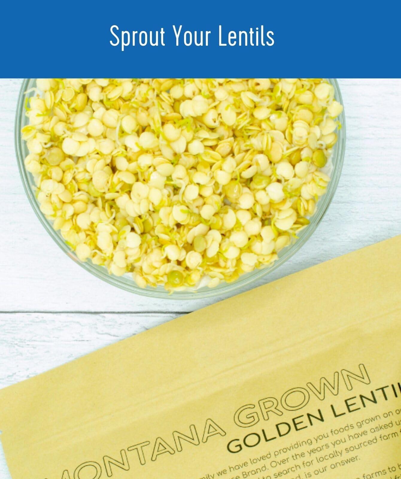Certified Glyphosate Residue Free Yellow Lentils | Montana Grown | 4 lb Linen Drawstring Bag | Non-GMO | Kosher | Vegan | Non-Irradiated (Will Sprout) - Image 6