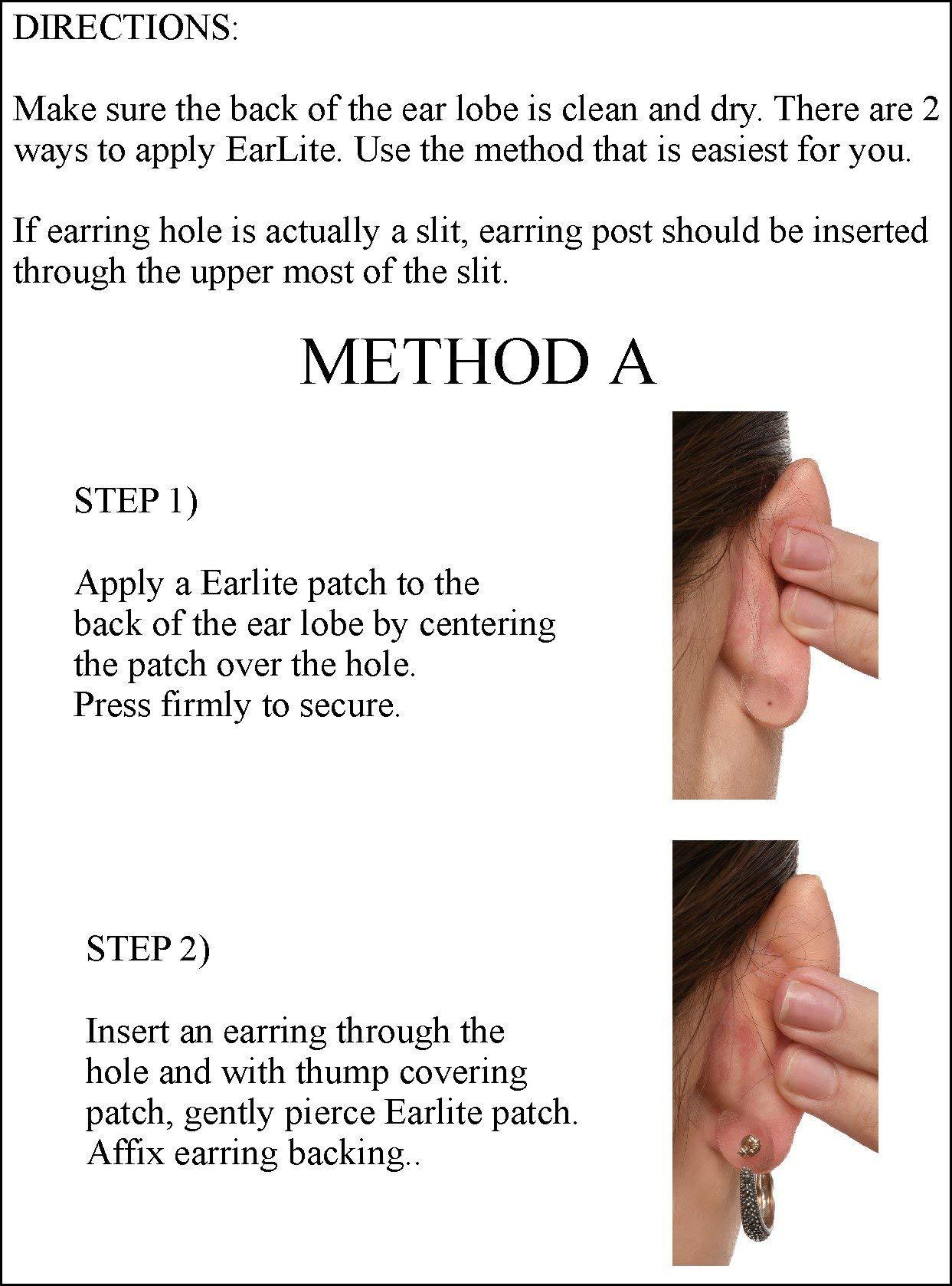 EarLite 240 (60 Ea X 4 Packs) Invisible Earring Ear Support Waterproof Patches in ZipLock Pouch - Made in USA - Image 4