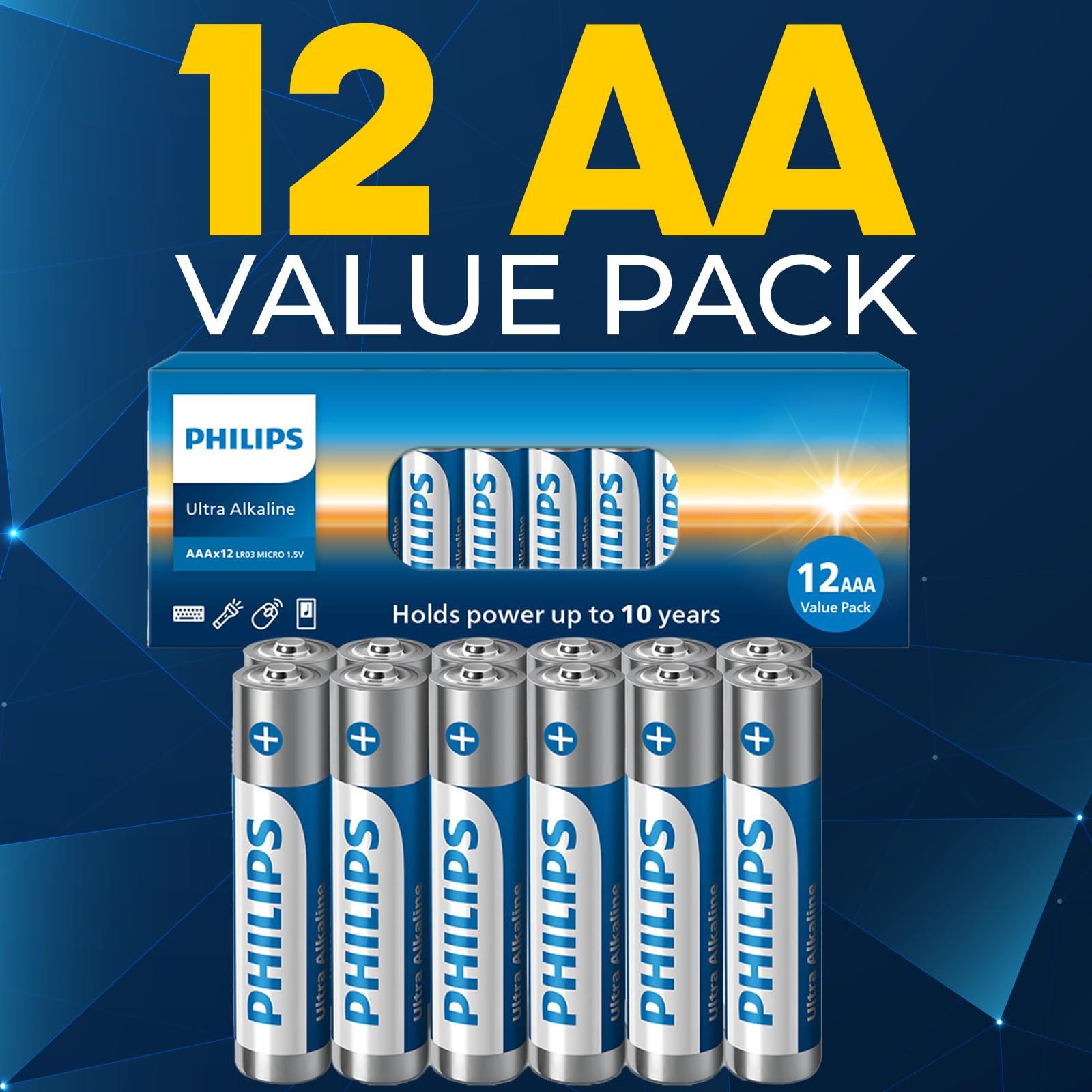 PHILIPS AAA Batteries, Ultra Alkaline Triple AAA Batteries 12 Pack, 1.5v Batteries AAA Size Pack, Ultimate Long-Lasting Power for High-Drain Devices, 10-Year Shelf Life, Durable Leak-Proof Design. - Image 7