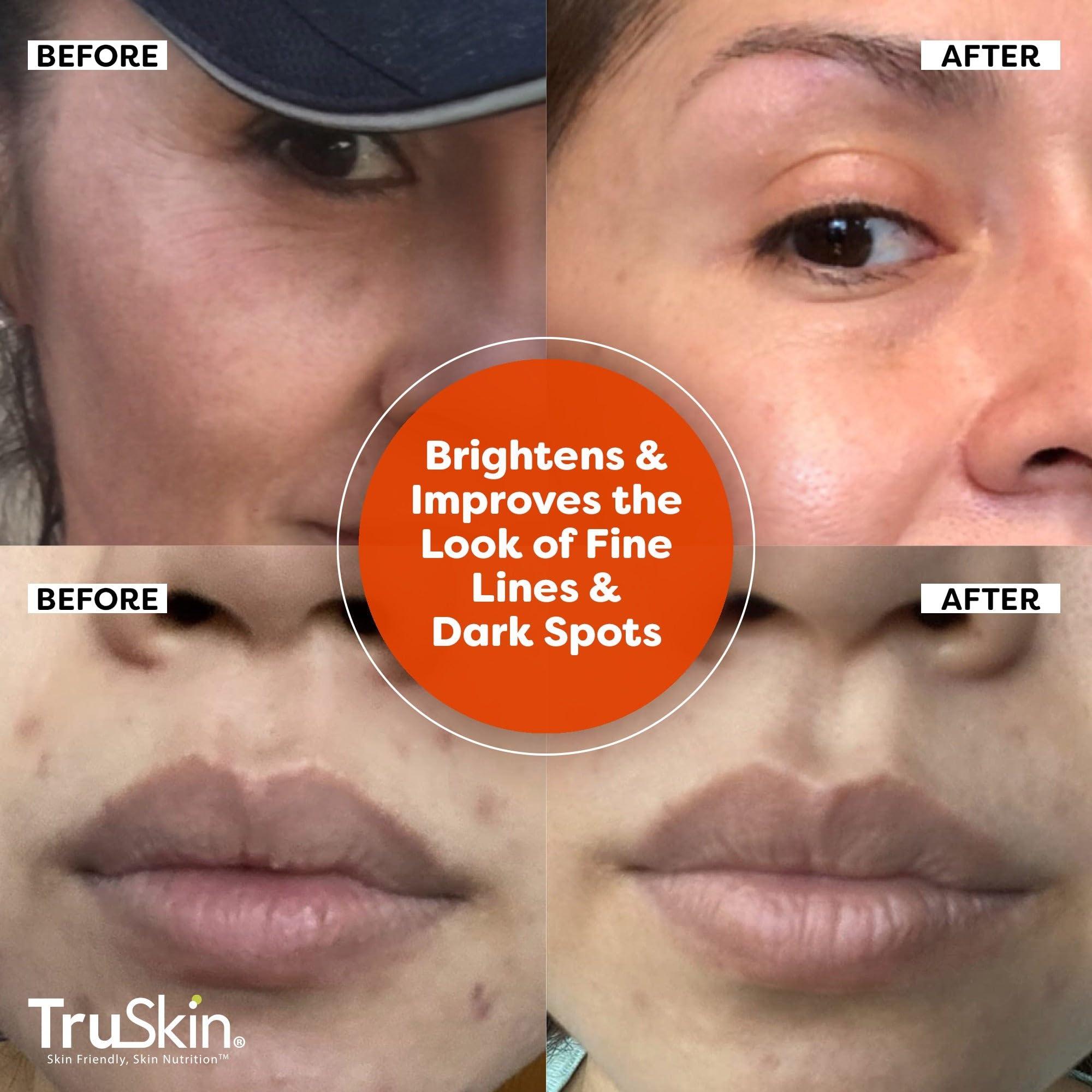 TruSkin Vitamin C Serum For Face – Anti Aging Formula with Vitamin C, Hyaluronic Acid, Vitamin E – Brightening Serum – Improve Appearance of Dark Spots, Tone, Fine Lines & Wrinkles, 1 Fl Oz - Image 4